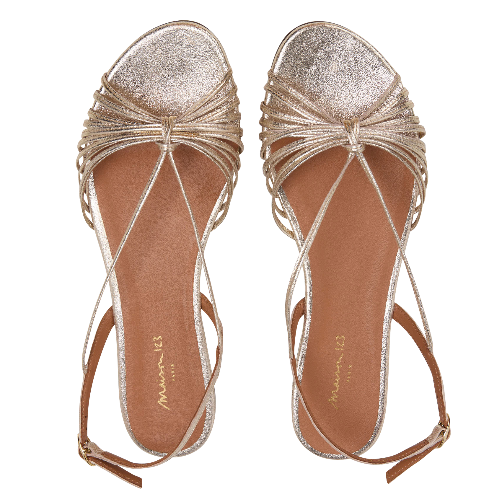 Sandalen van glitterleer MAISON 123 Goudkleurig