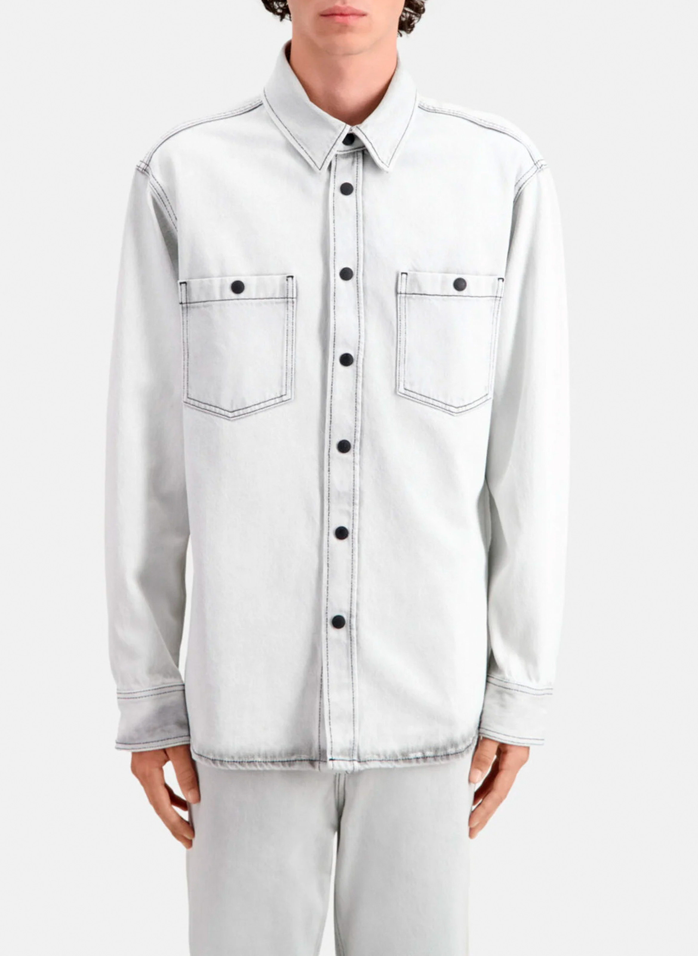 Denim shirt with classic collar THE KOOPLES White