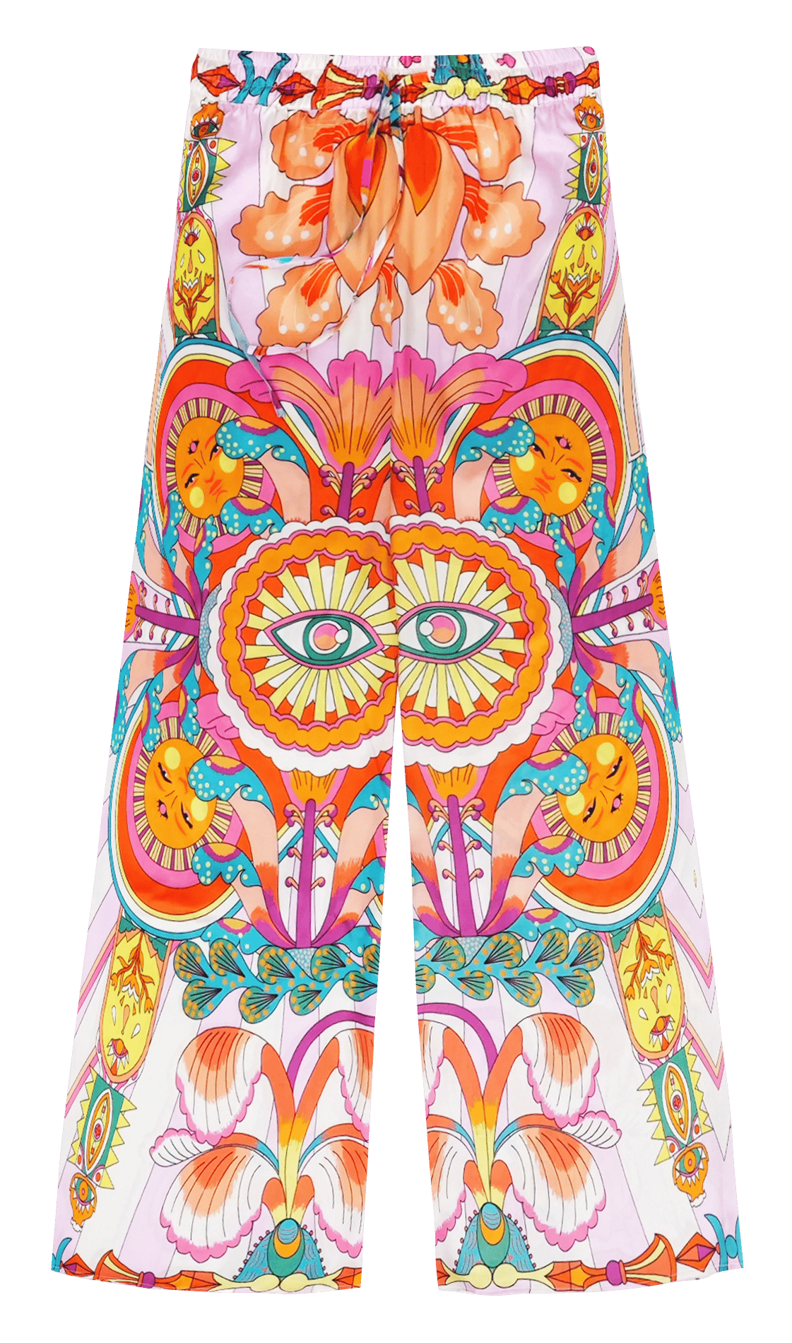 Bazimodo fluid printed wide-leg trousers WILD Pink