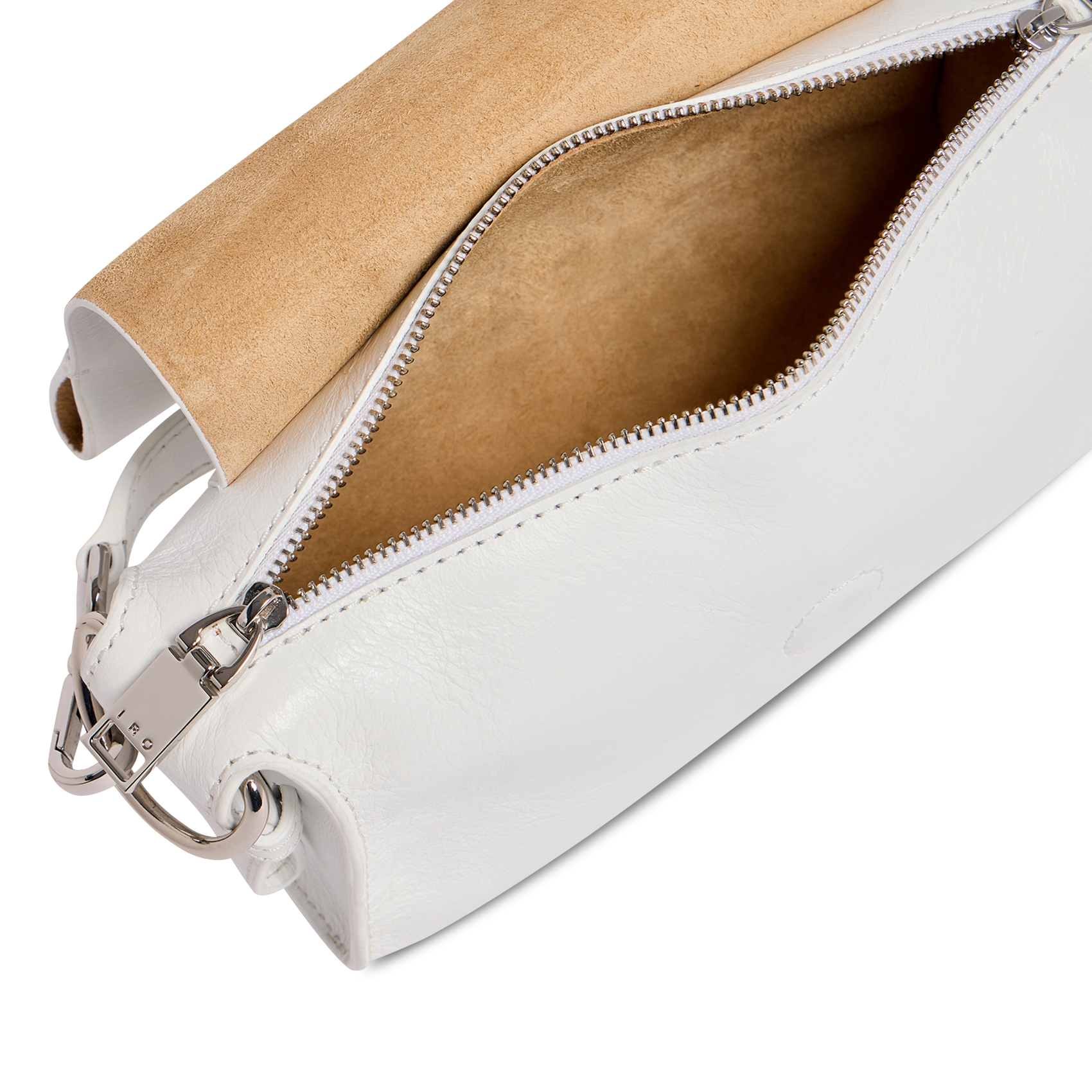 Buideltas van getextureerd leer met veters IRO Wit