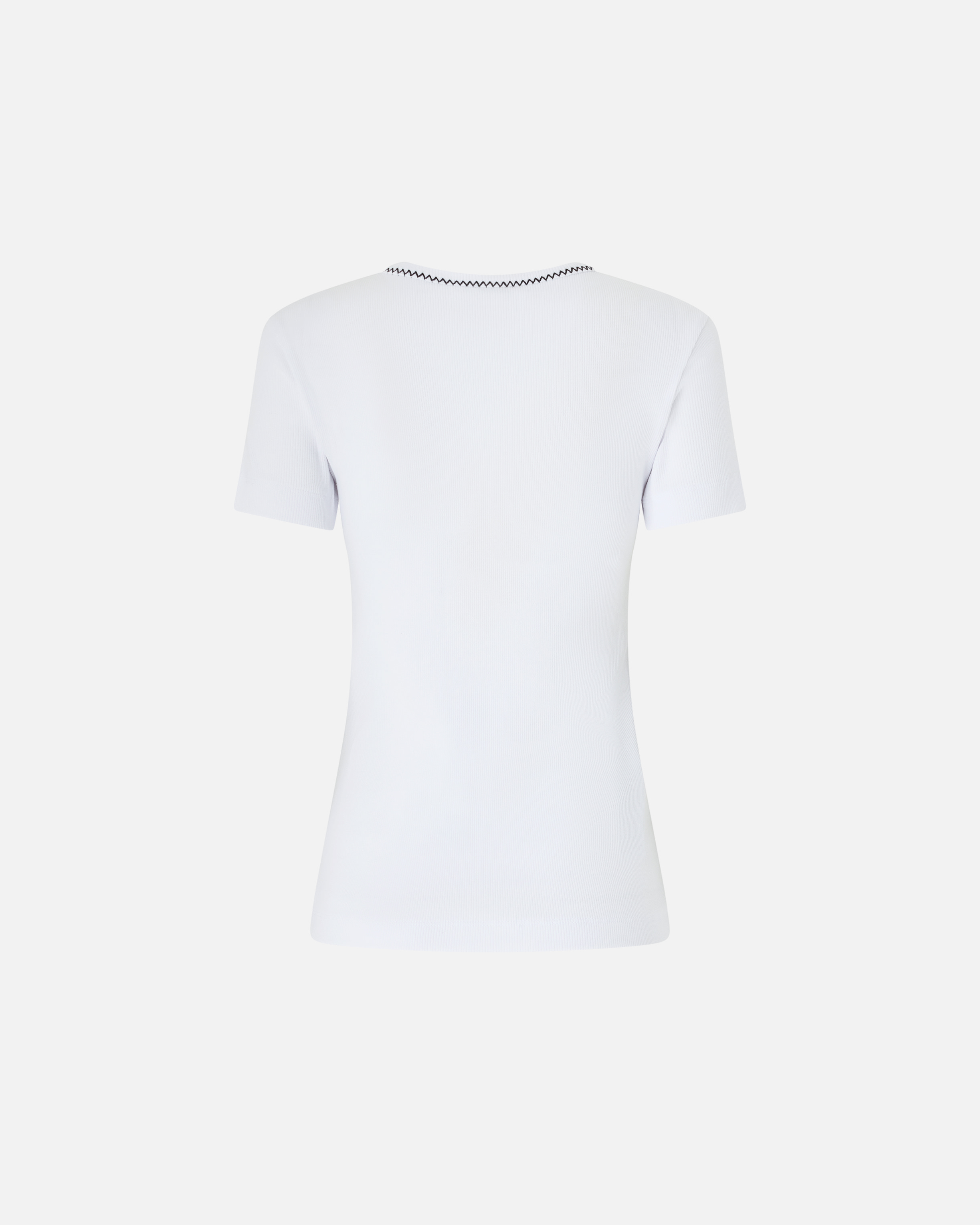 Ribbed knit t-shirt with love birds embroidery PINKO Stripes