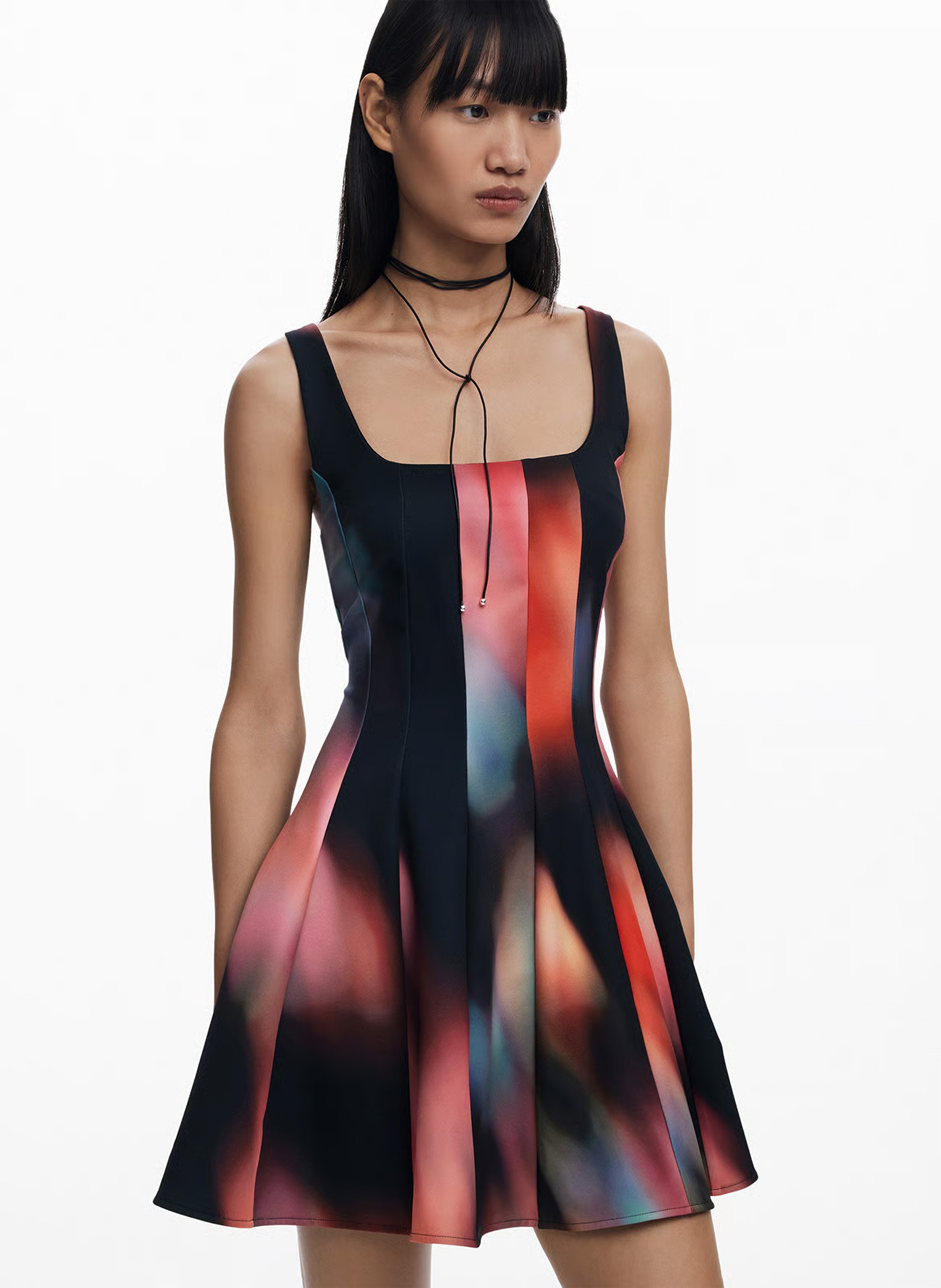 Short strappy dress with print DESIGUAL Black