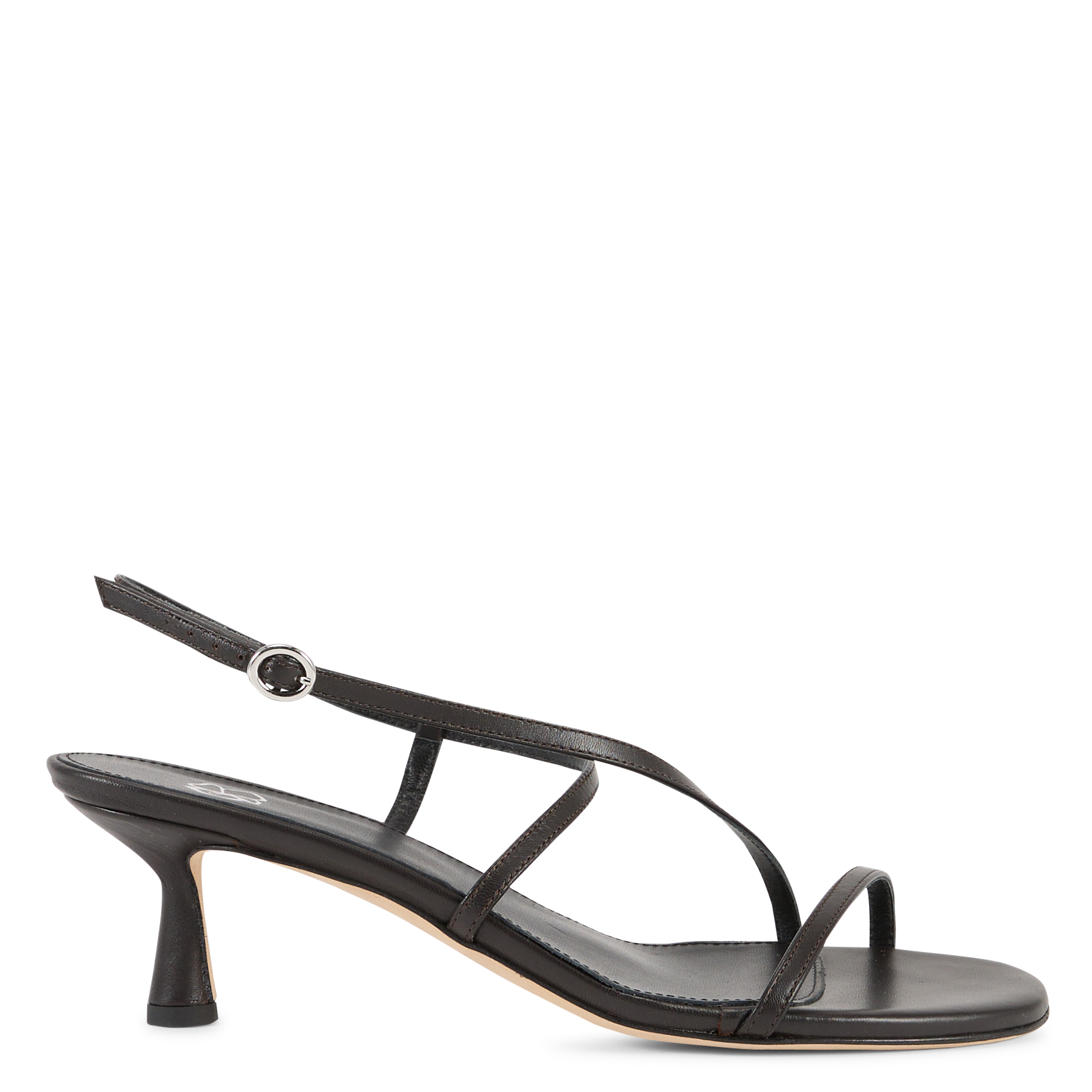 Einfarbige Ledersandalen mit Absätzen ODARE Braun