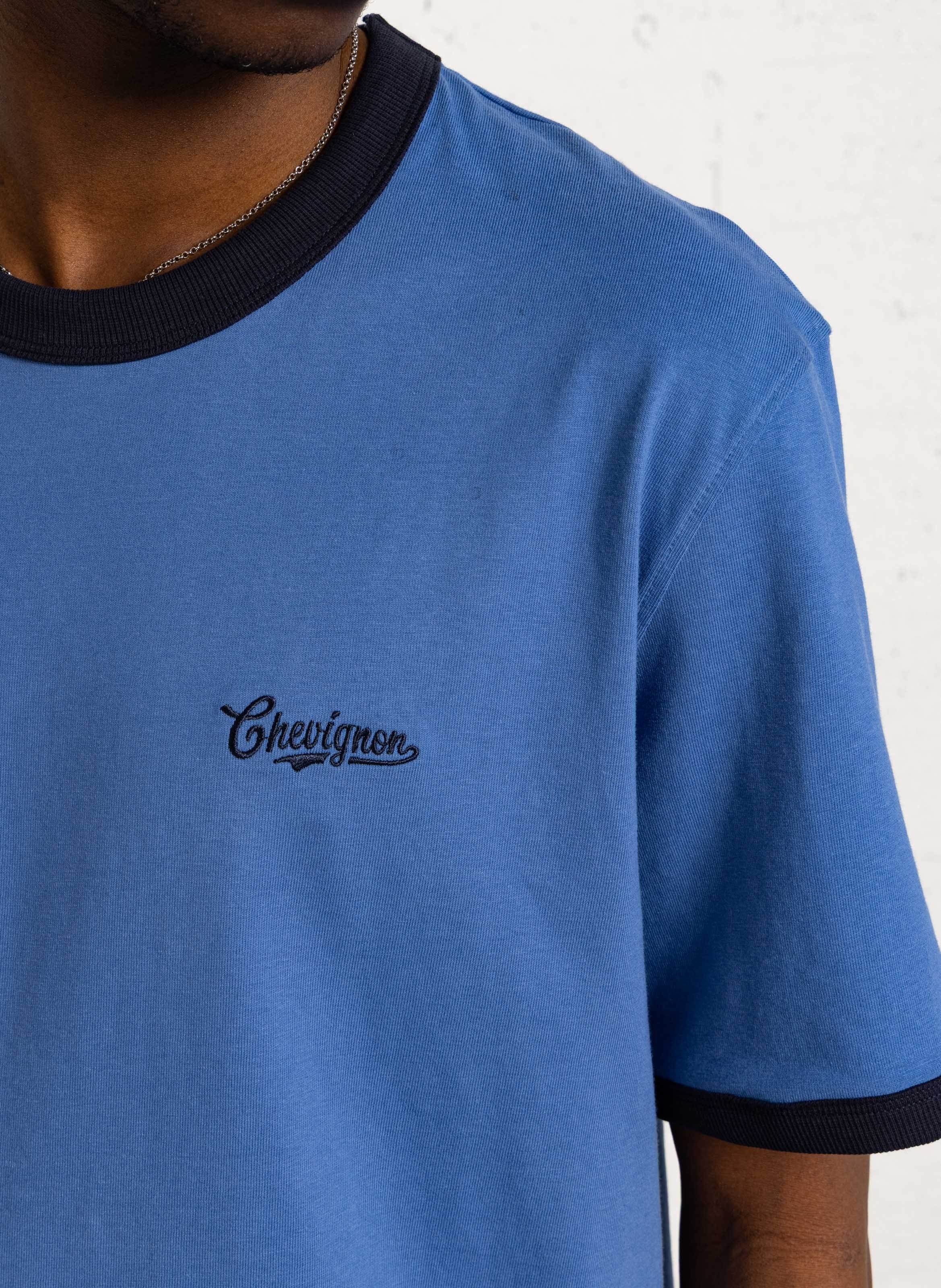 Straight screen-printed round-neck T-shirt CHEVIGNON Blue