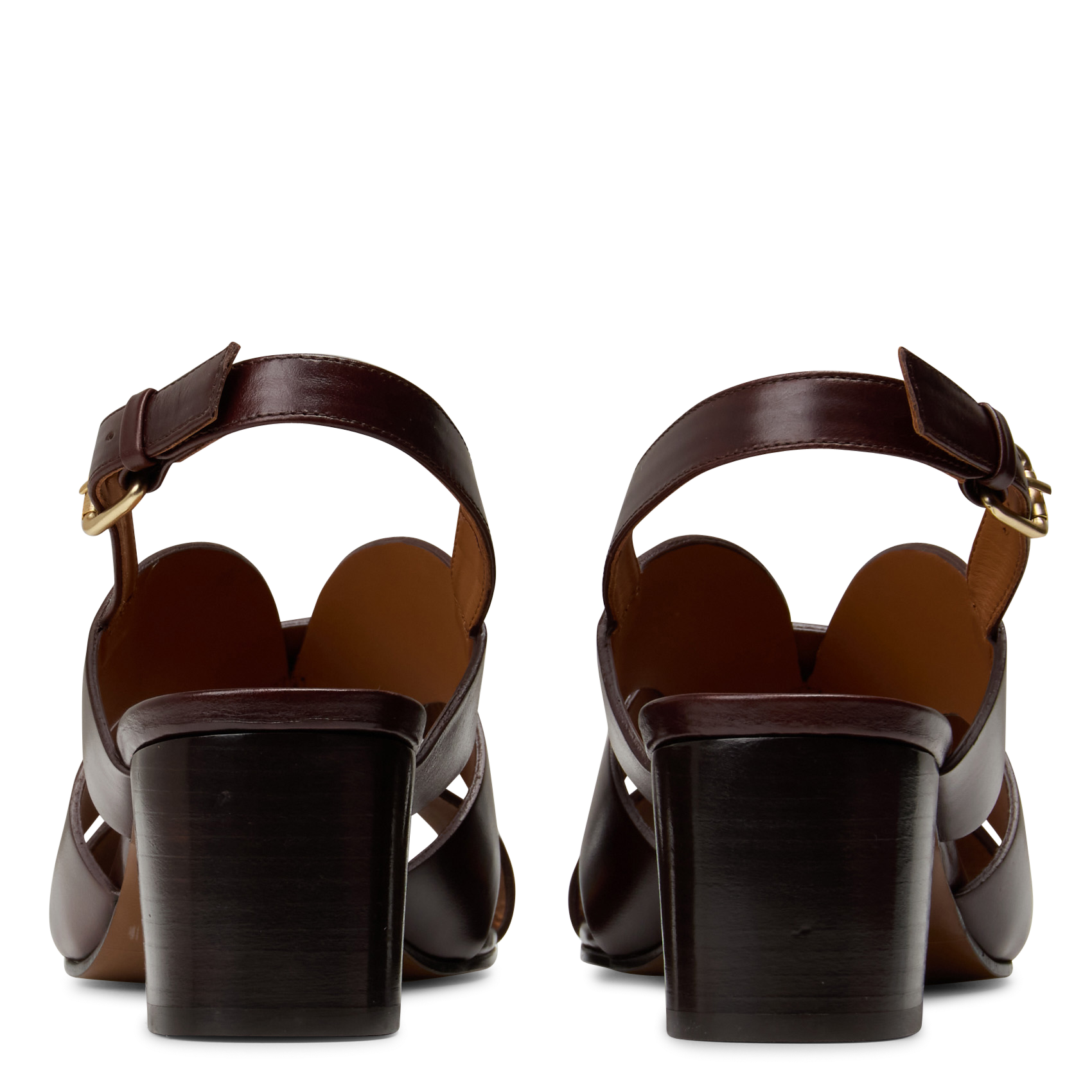 Halfhoge, leren sandalen RIVECOUR Bruin