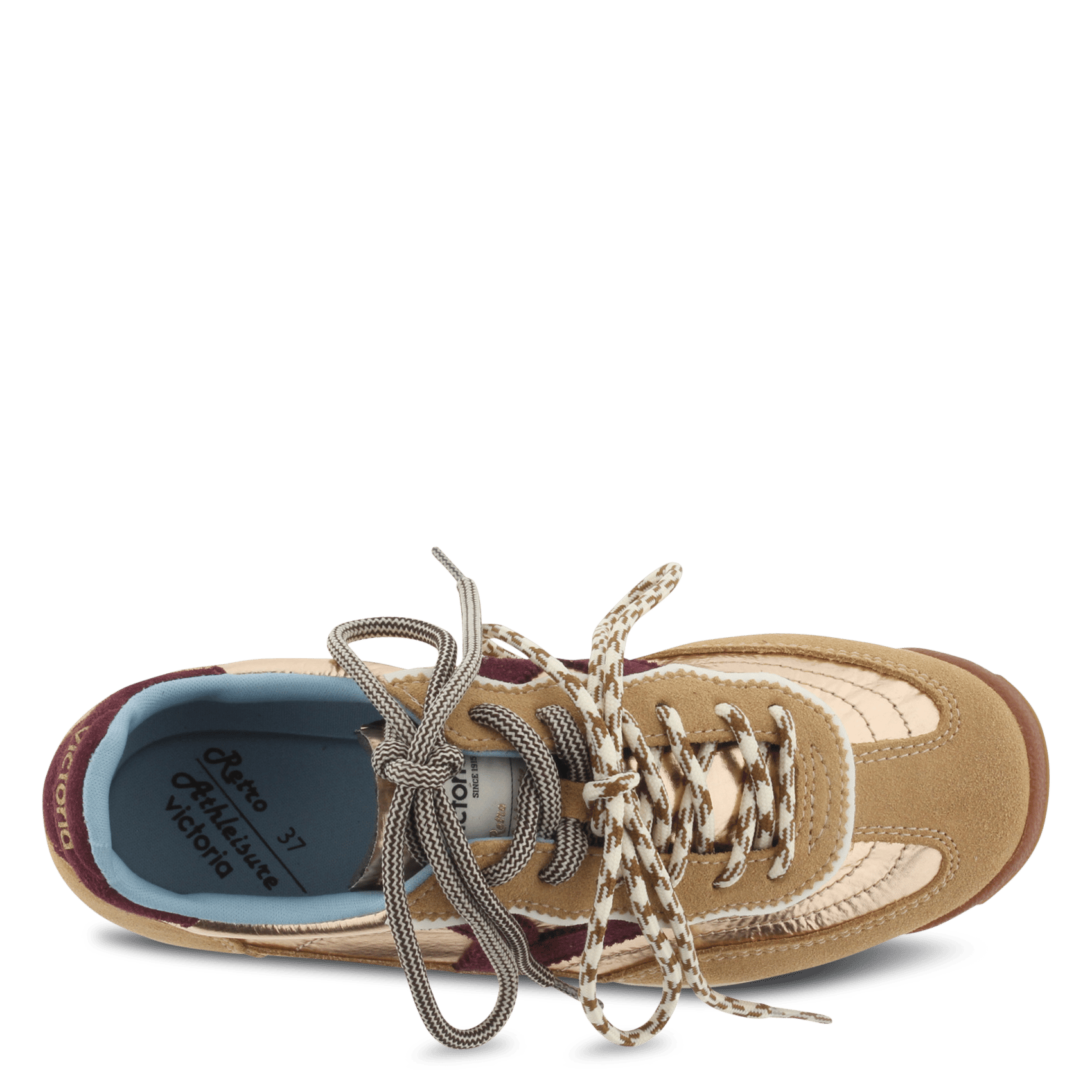 Low-top sneakers with double laces VICTORIA Brown