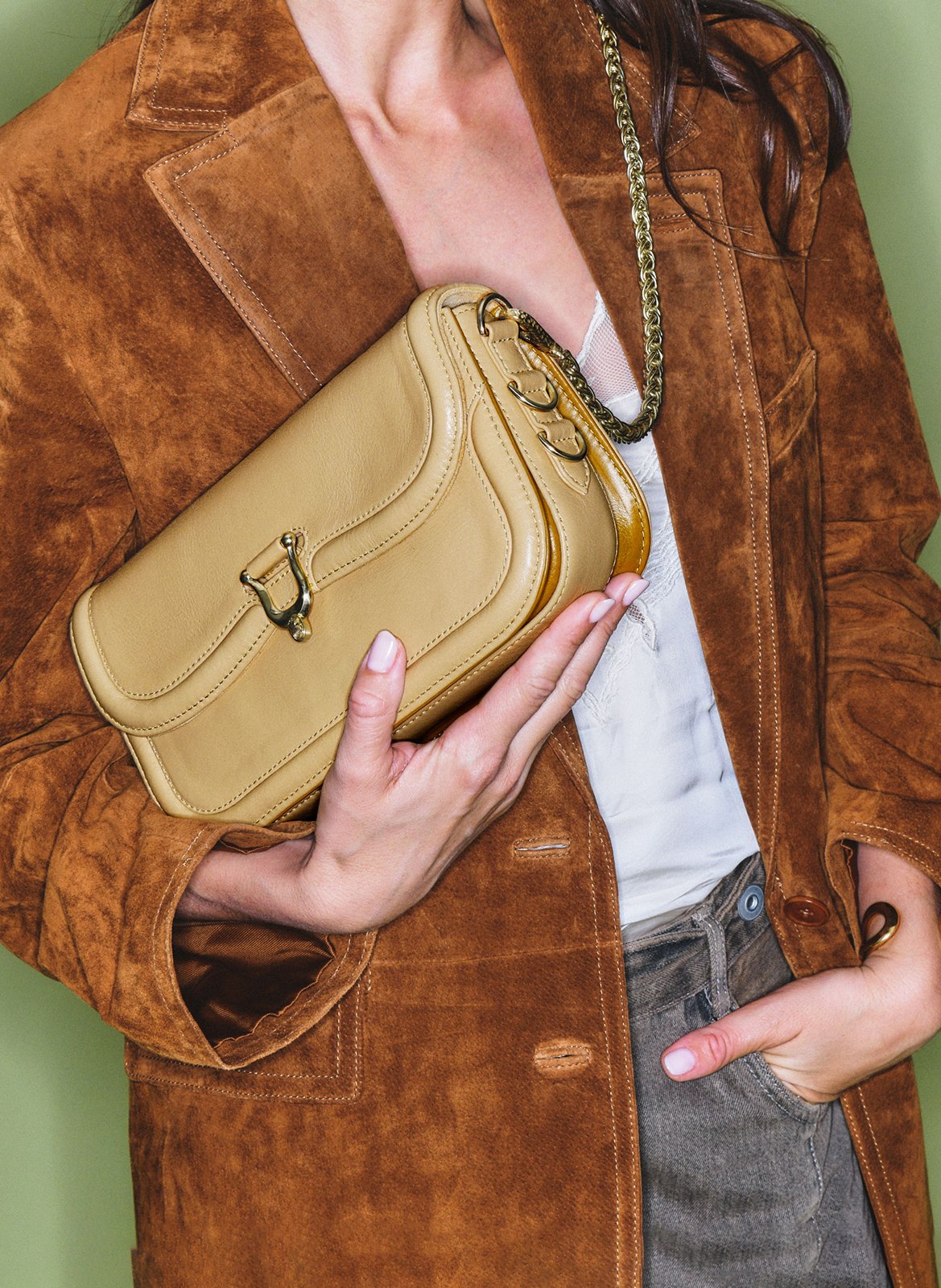 Dori leather shoulder bag CLARIS VIROT Beige