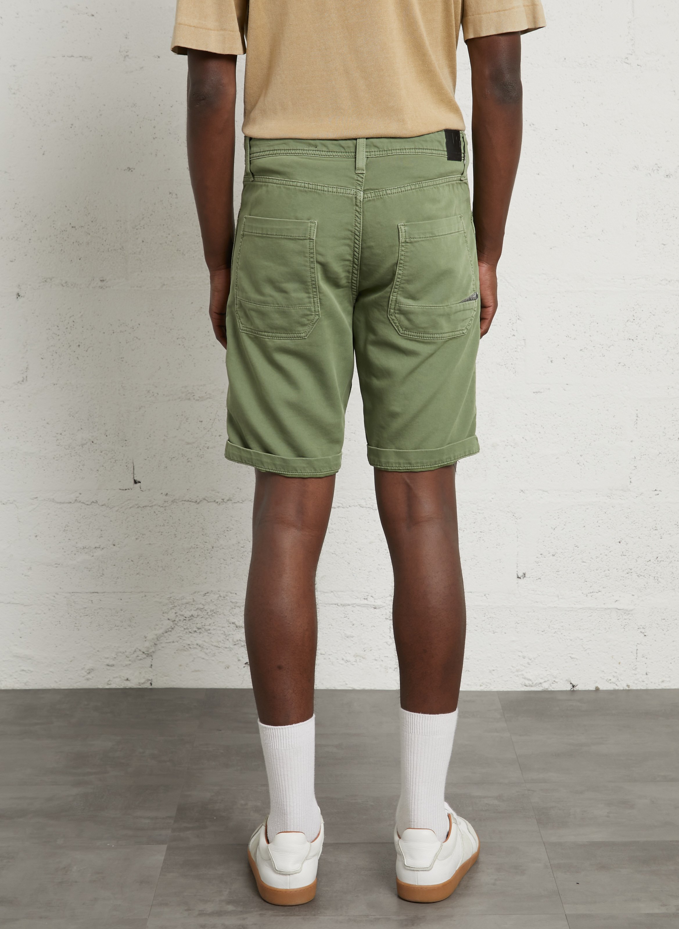 Short chino droit en coton mélangé HACKETT Vert