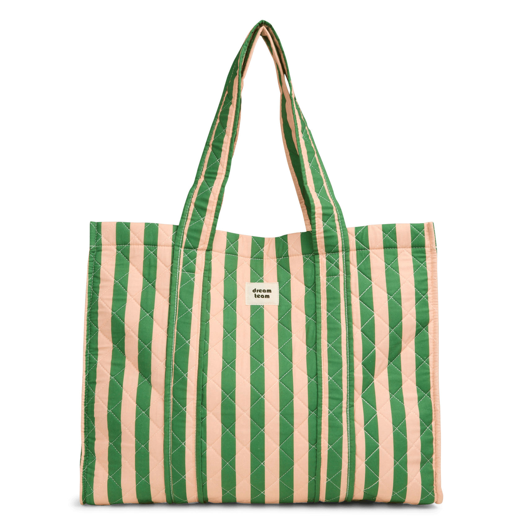 Striped cotton shopping bag PIECES Orange