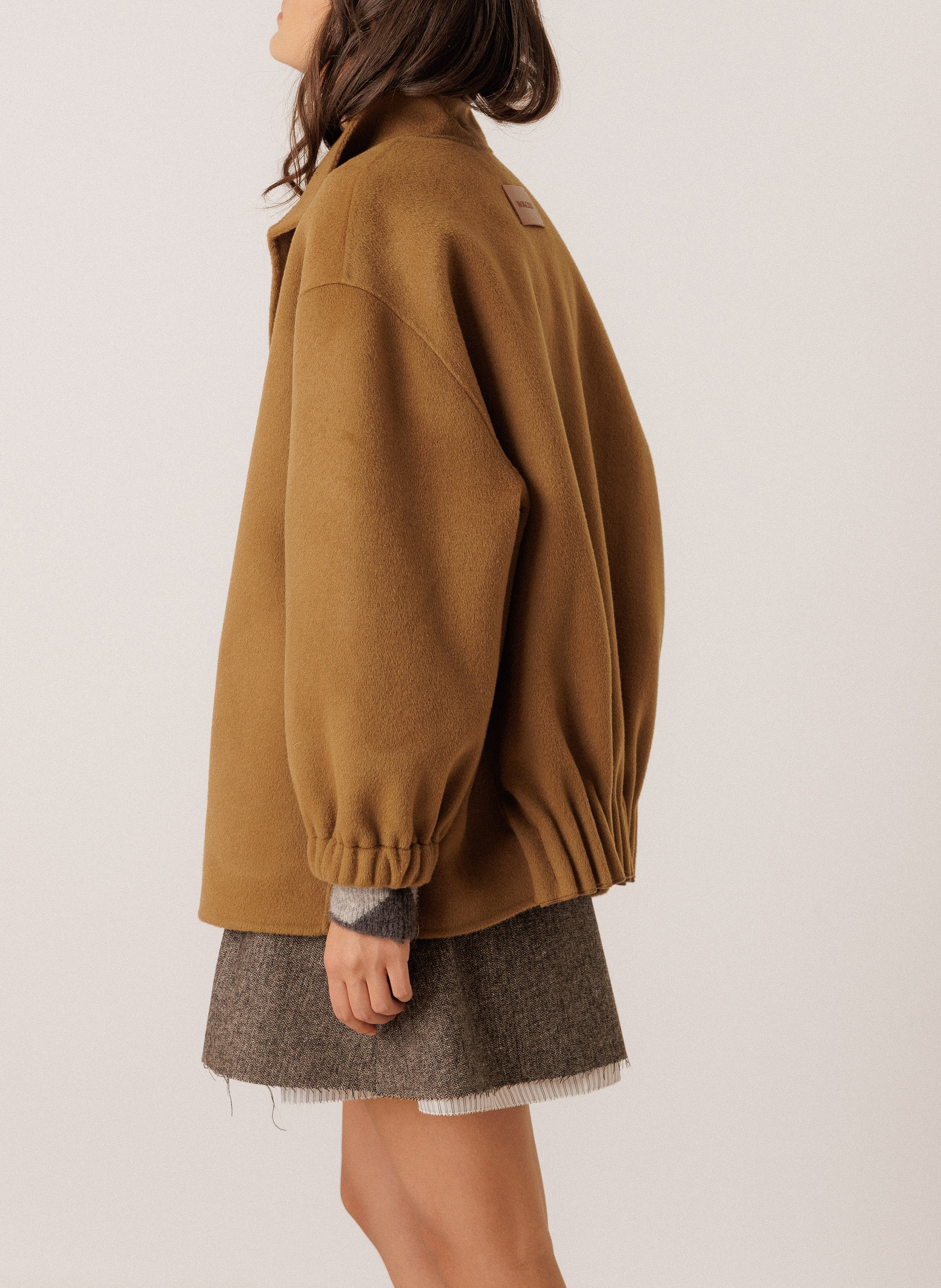 Weite Wolljacke mit Stehkragen INDI & COLD Braun