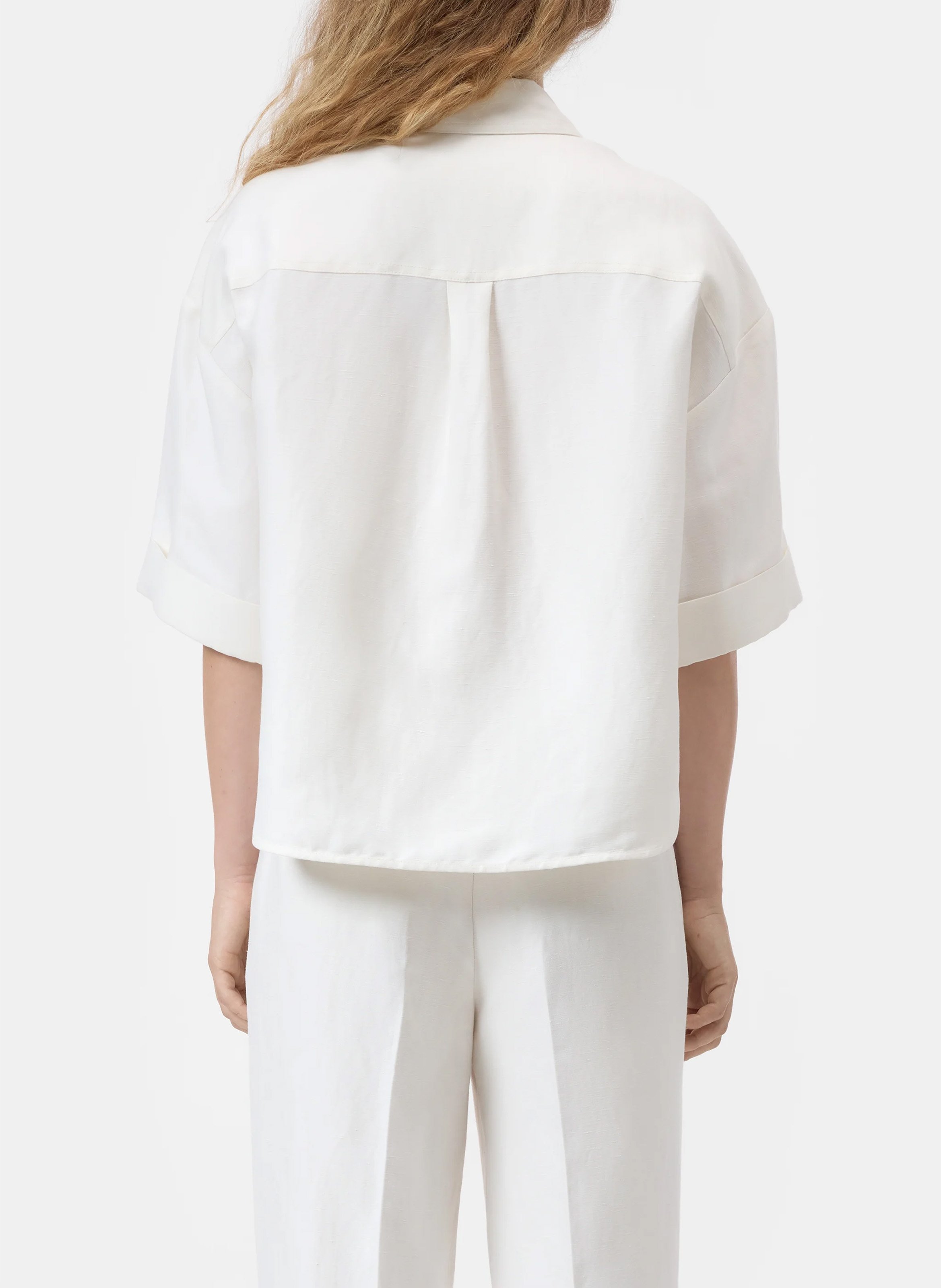 Chemise col classique en lin mélangé CLOSED Beige