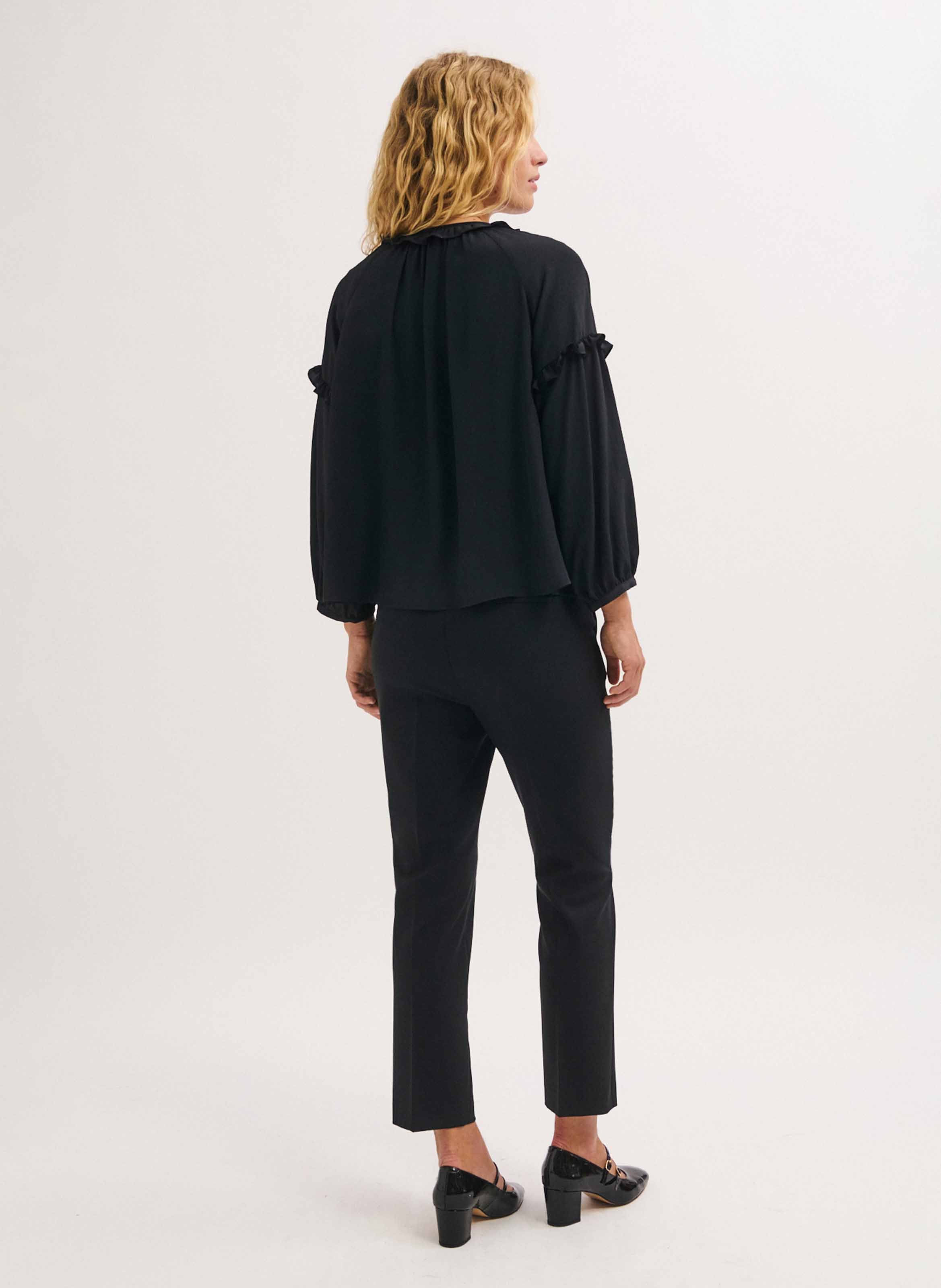 Blouse ample col rond PABLO Noir