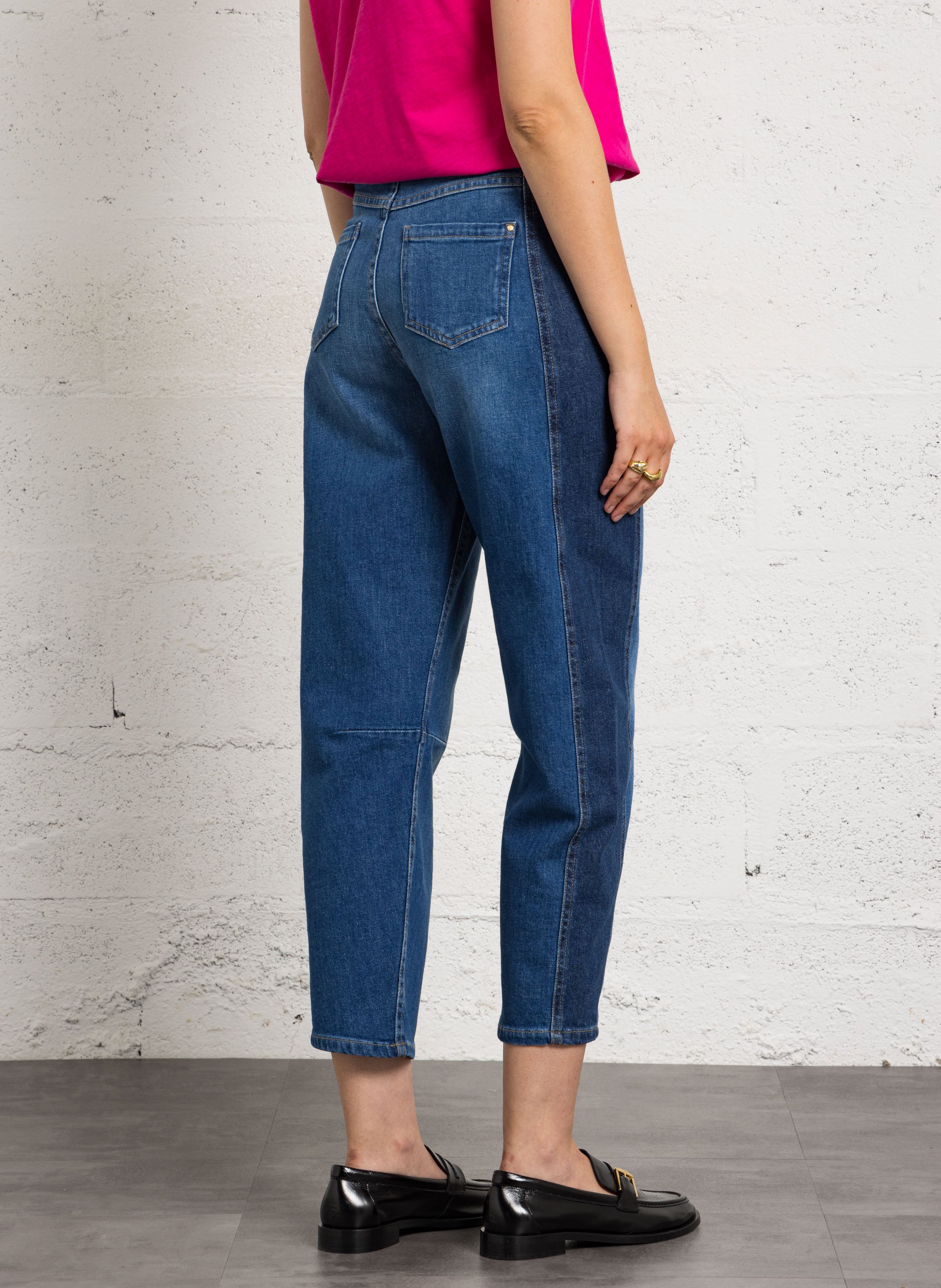 Mixed cotton barrel jeans MAISON 123 Blue