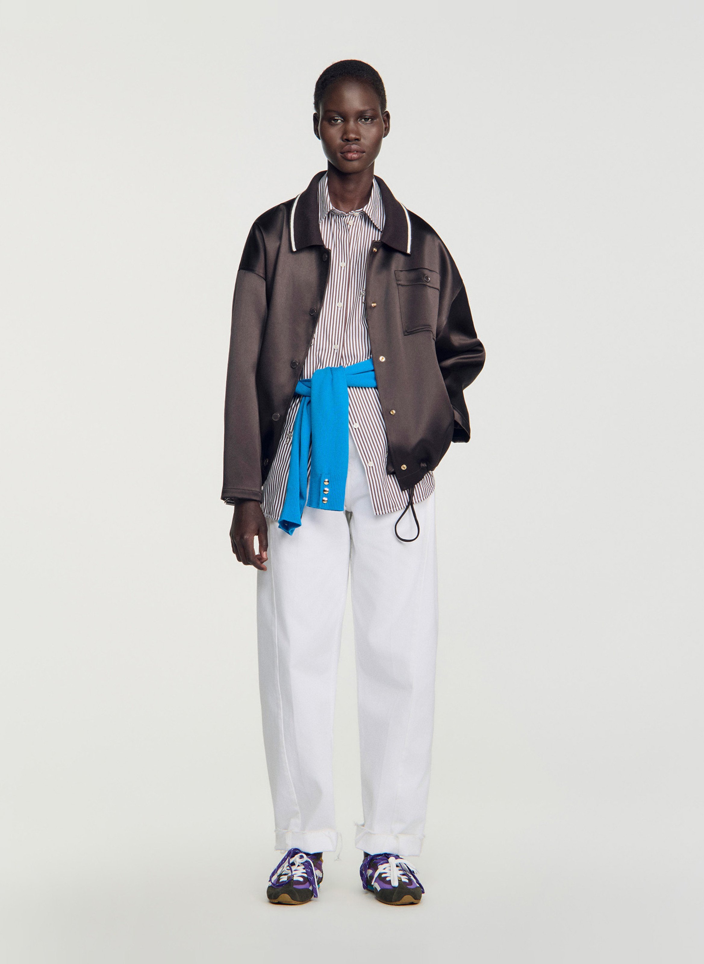 Blouson col classique SANDRO Marron