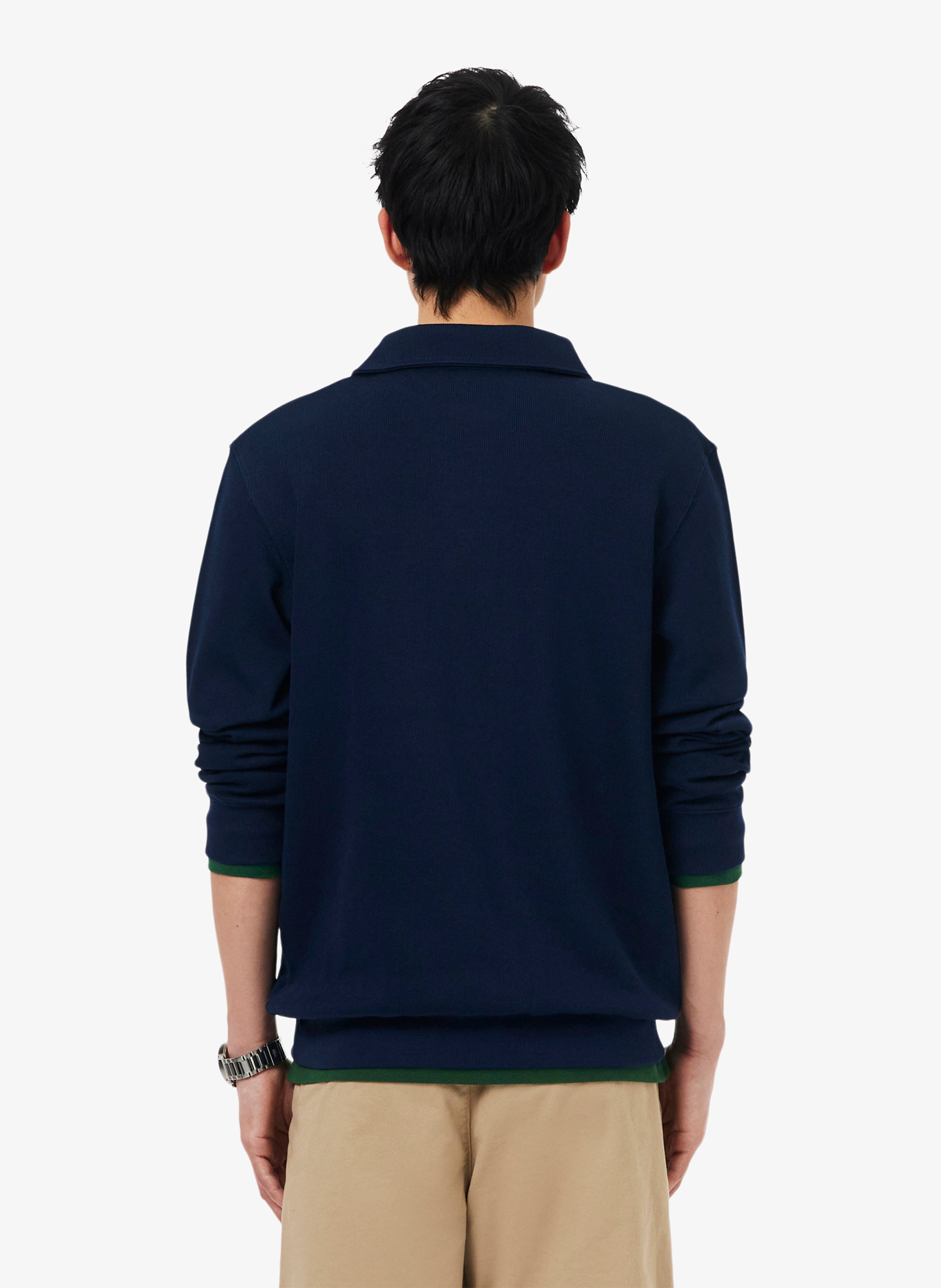 Polo-Sweatshirt aus Baumwollmischung LACOSTE Blau