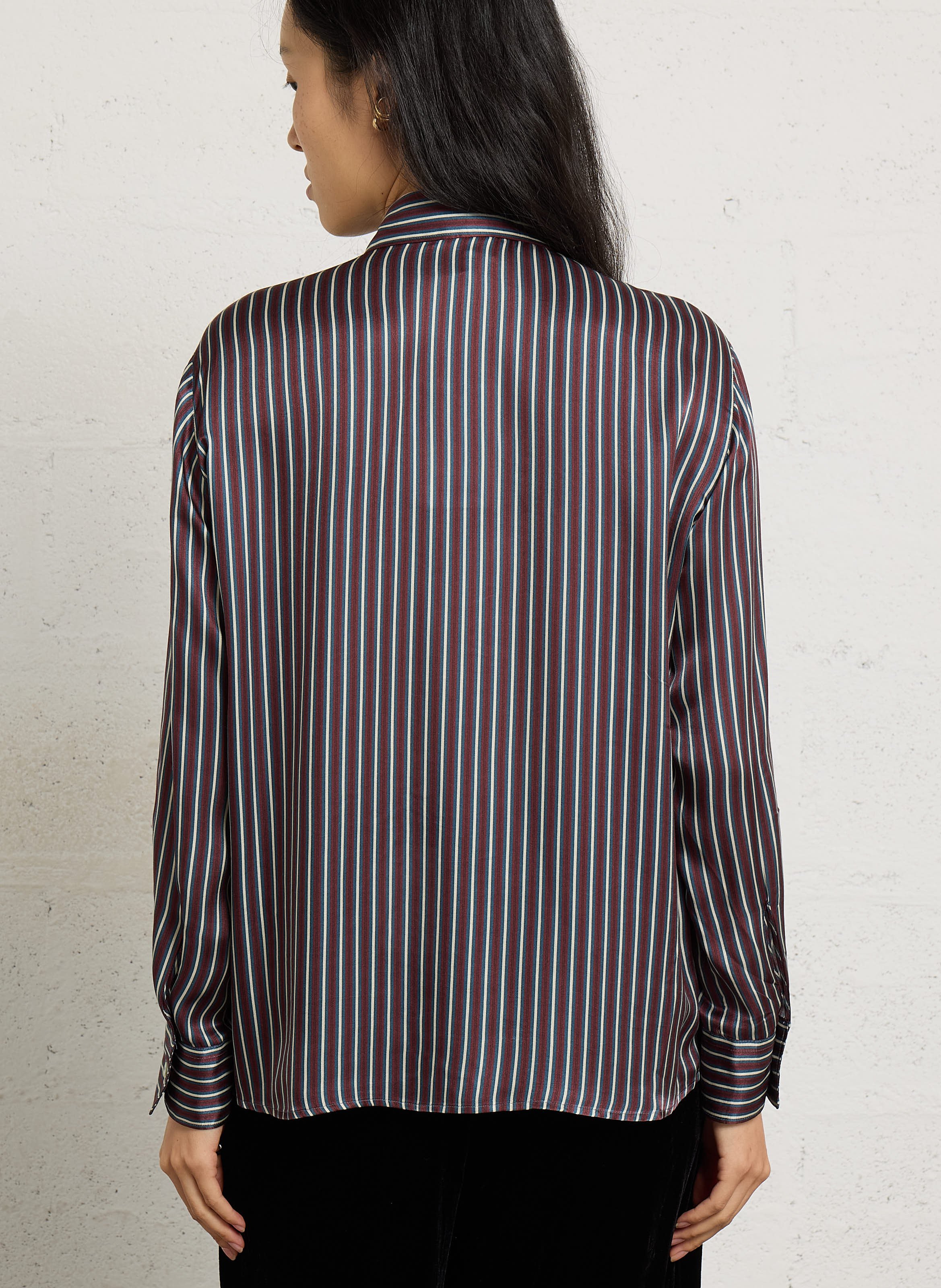 Chemise rayée à volants effet satiné  DIEGA Multicolore