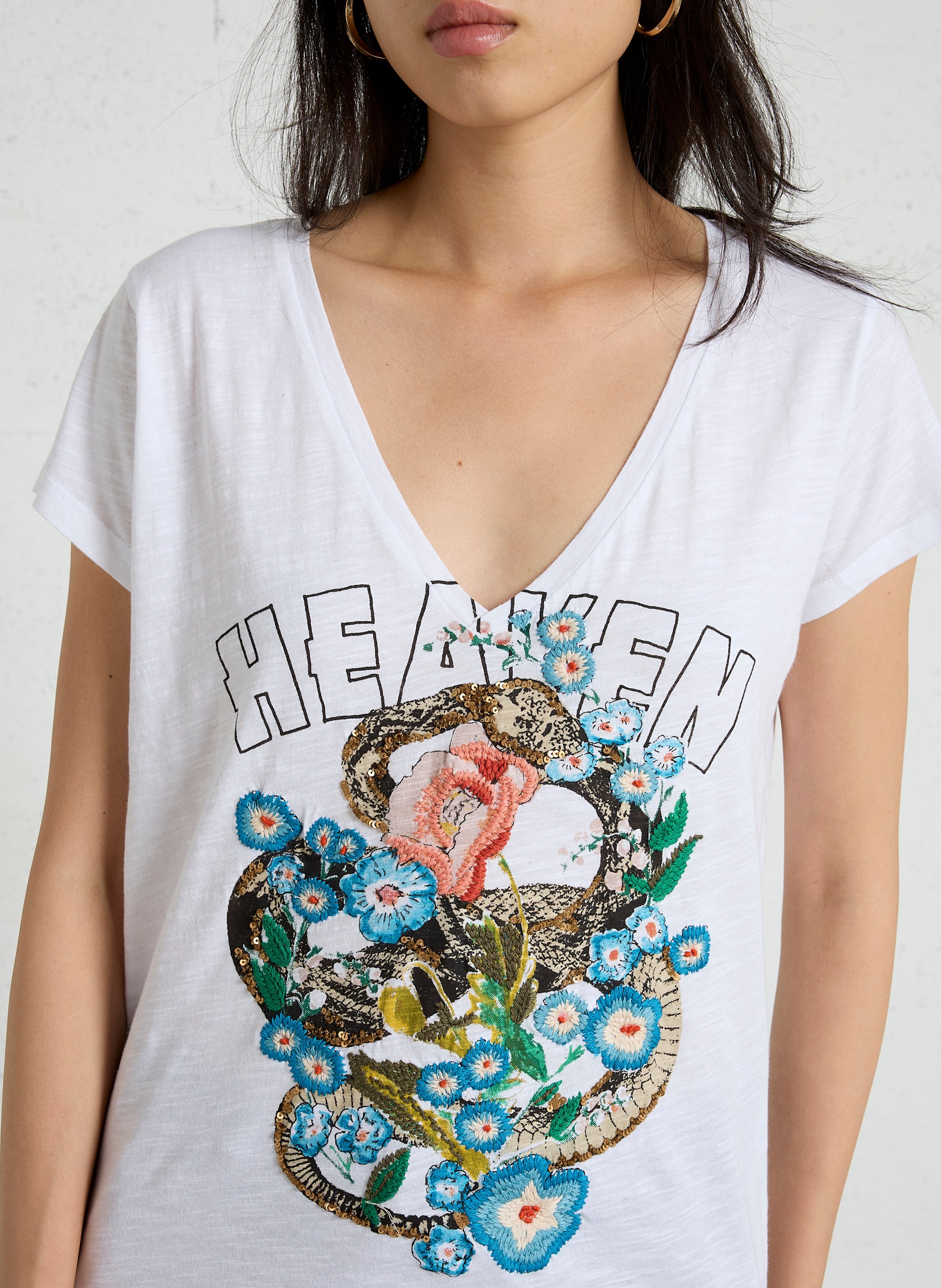 Recht T-shirt van biokatoen LEON & HARPER Wit
