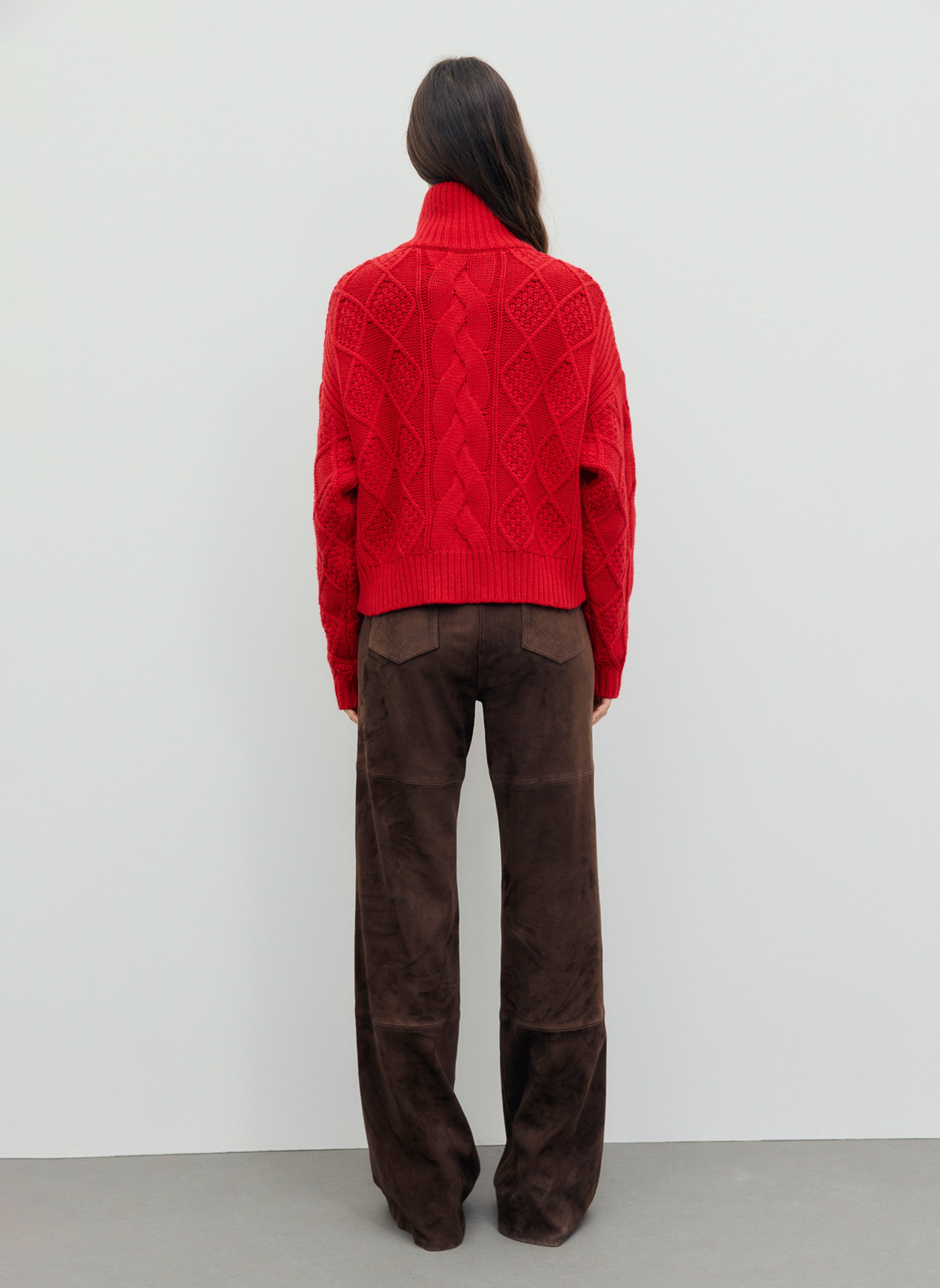 Pull col montant zippé en laine  GERARD DAREL Rouge