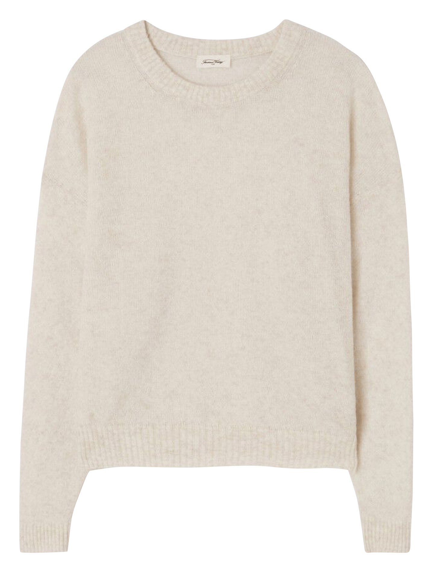 Rechte trui met ronde hals - katoenblend AMERICAN VINTAGE Beige