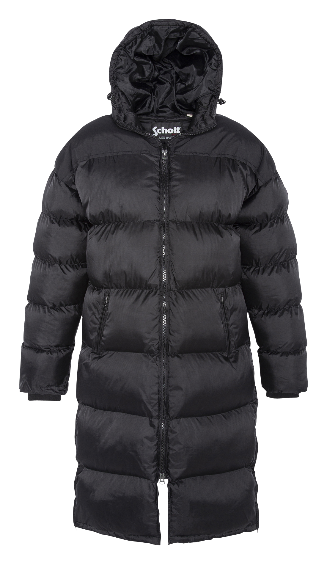 Long padded jacket with hood SCHOTT Black
