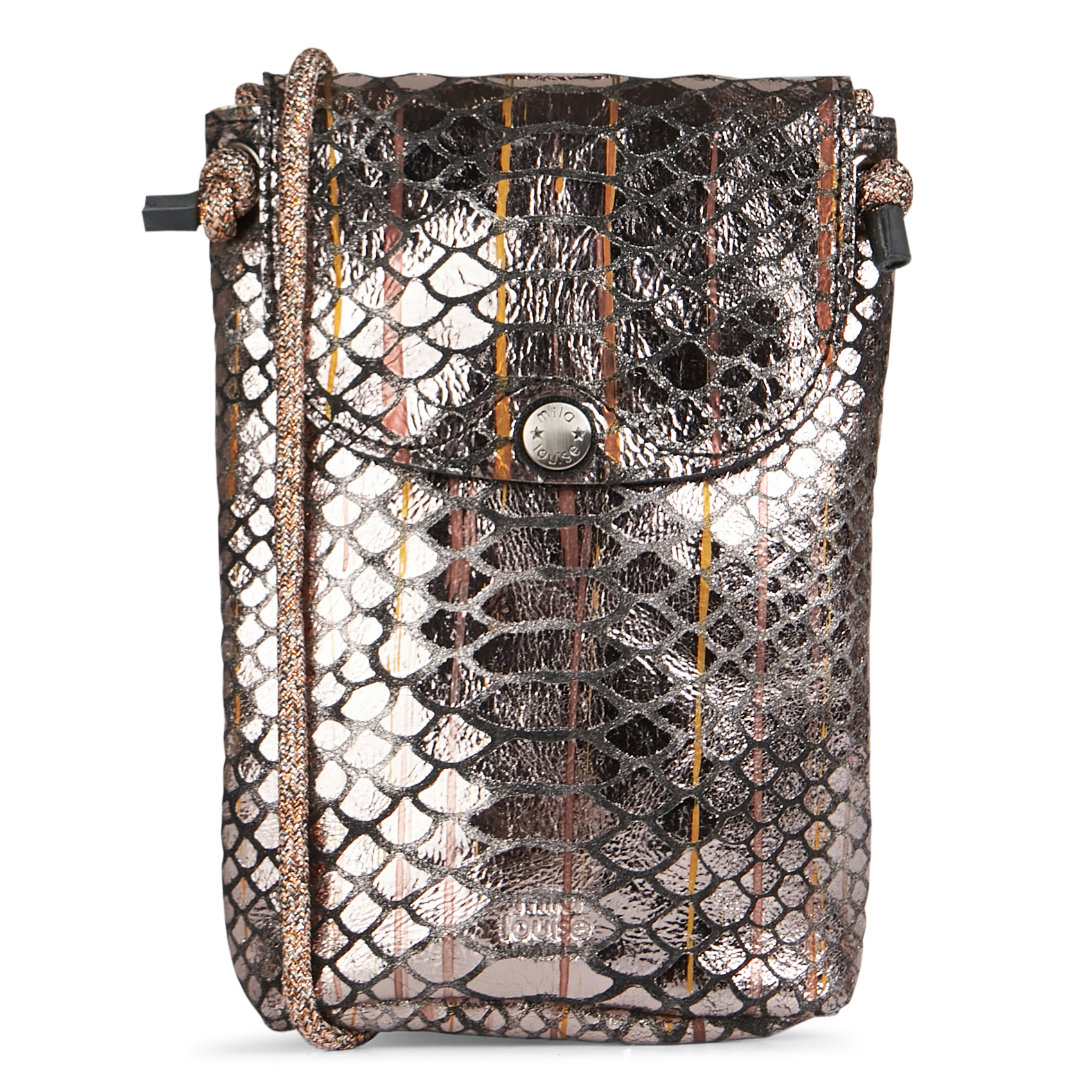 Pochette de téléphone en cuir  MILA LOUISE Gris