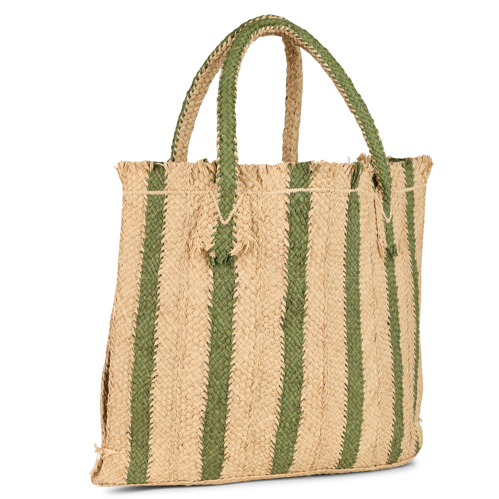 Panier en tresse de raphia  SANS ARCIDET Vert