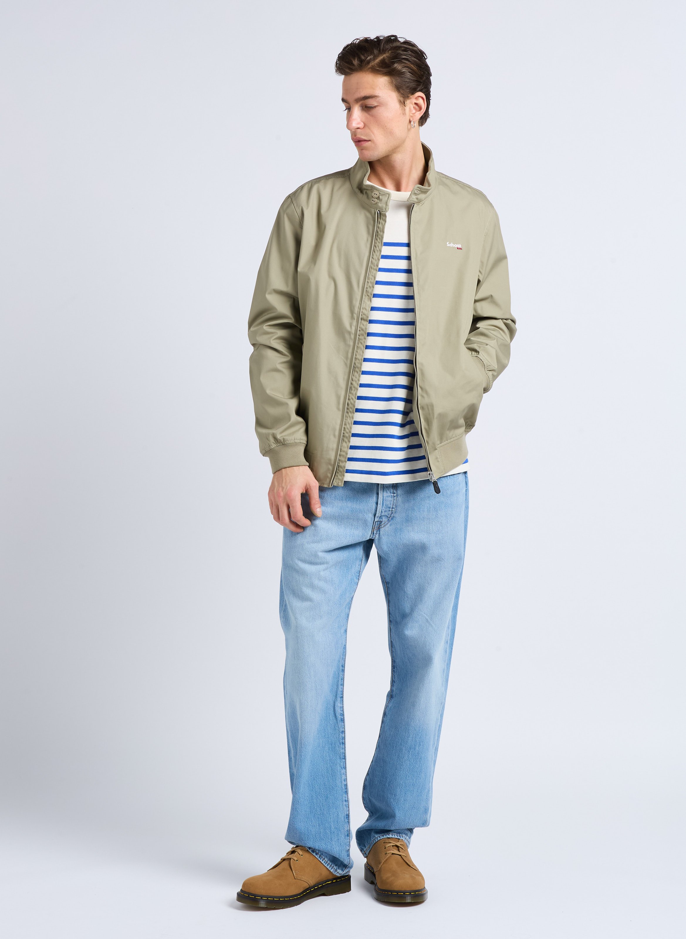 Blouson col montant regular-fit Kaki