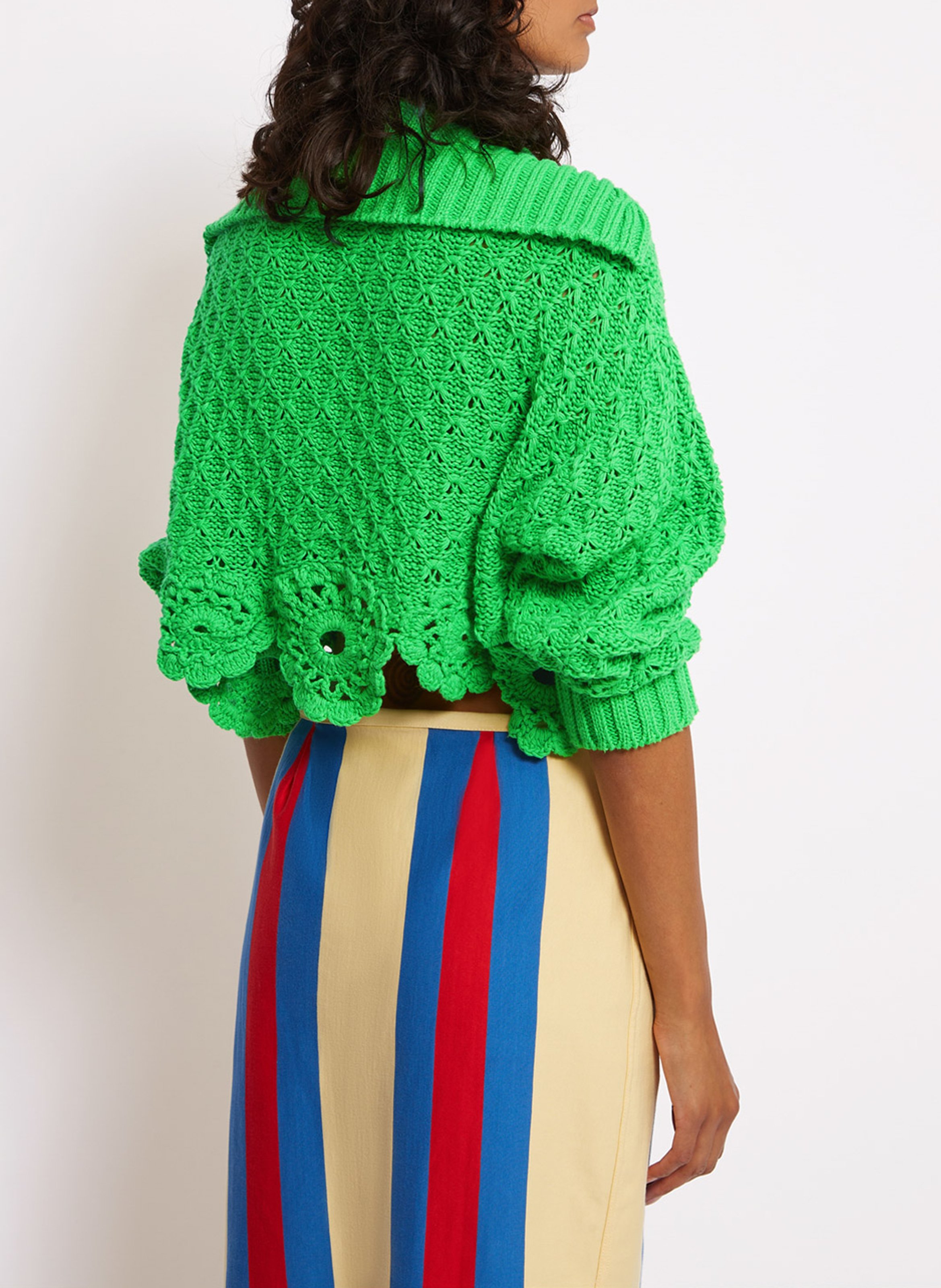 Pull col v en coton ROSEANNA Vert