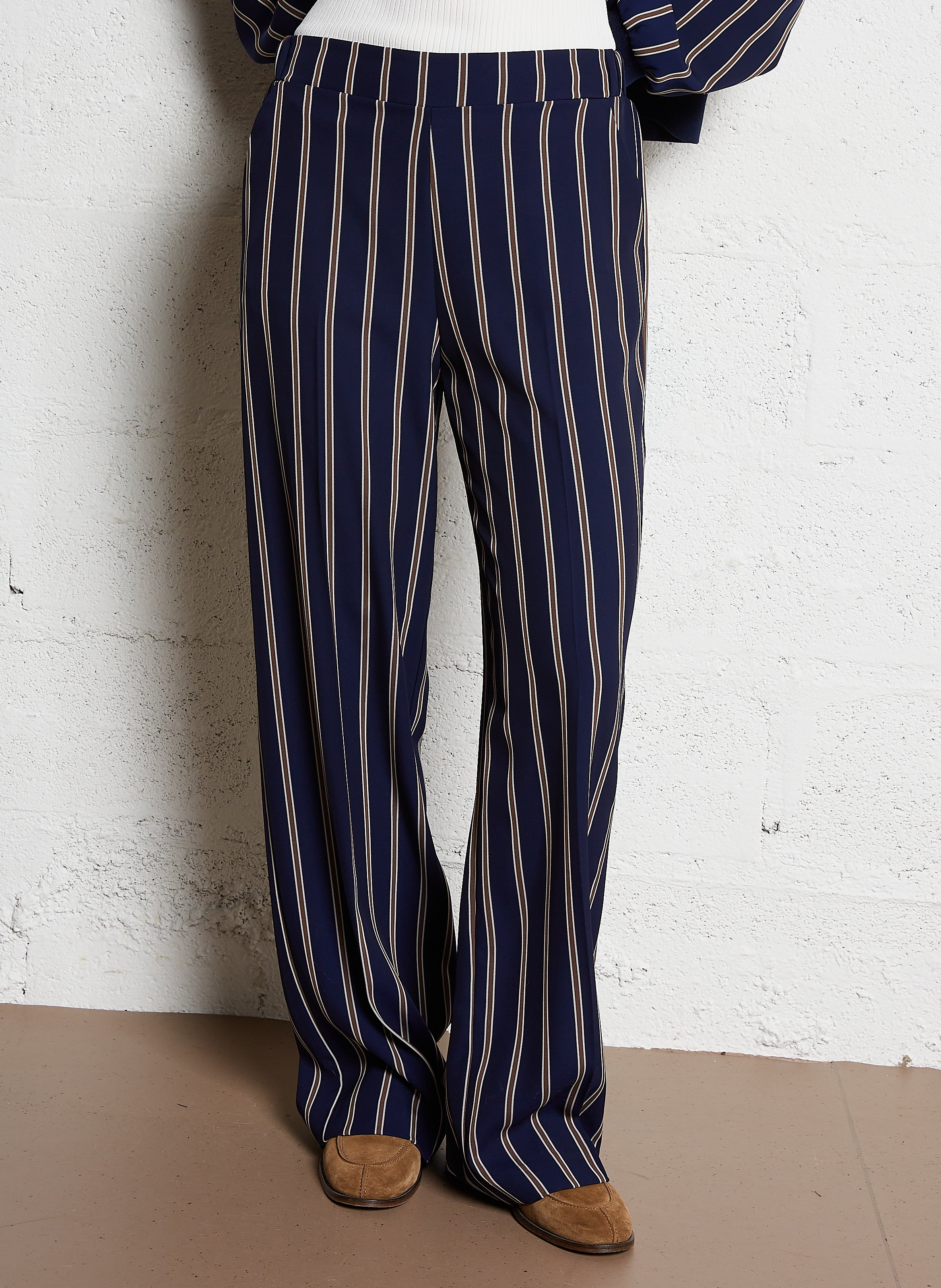 Fluid straight striped pants IMPERIAL Blue