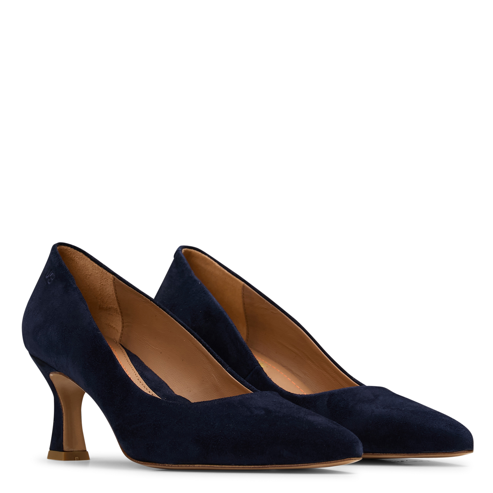 Suede pump with leather heel JB MARTIN Blue