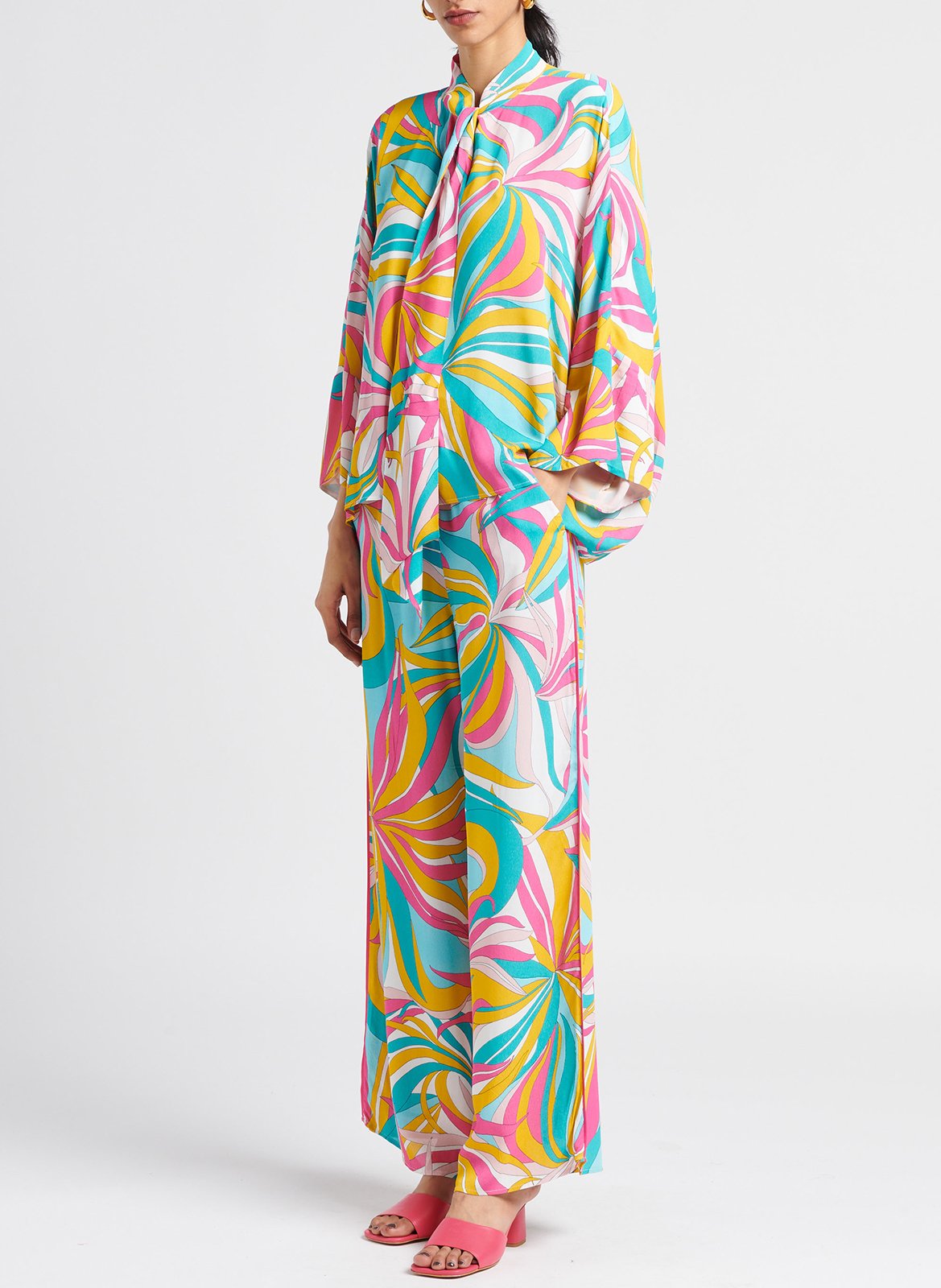 High-waisted wide-leg pants PINKO Multicolored
