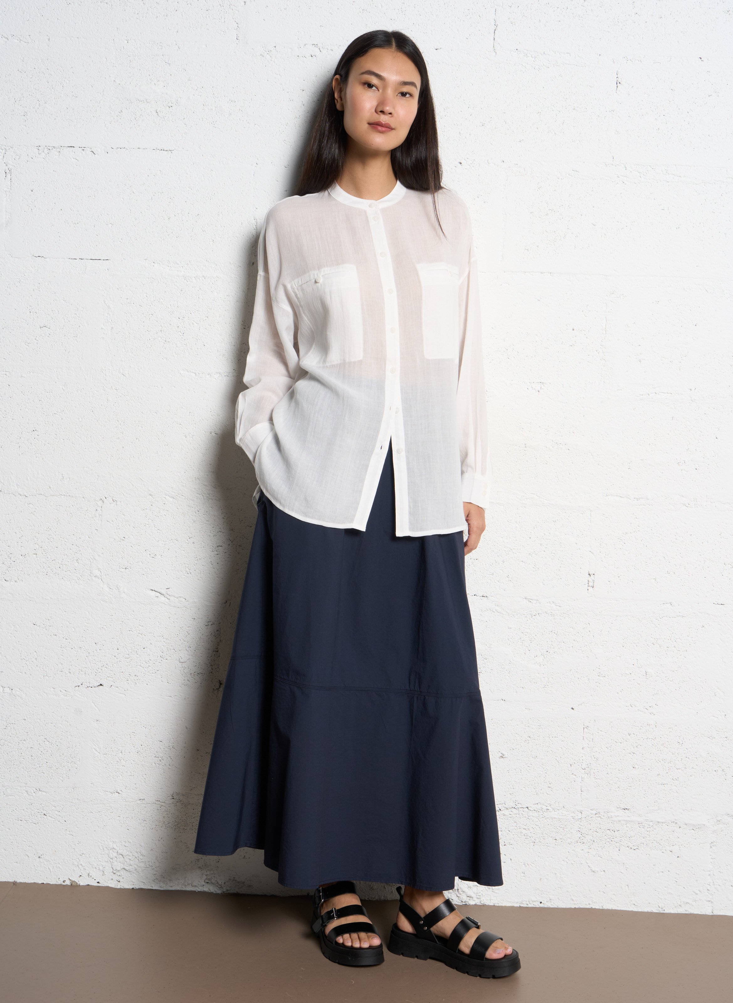 Jupe évasée en coton bio RUE DE TOKYO Bleu