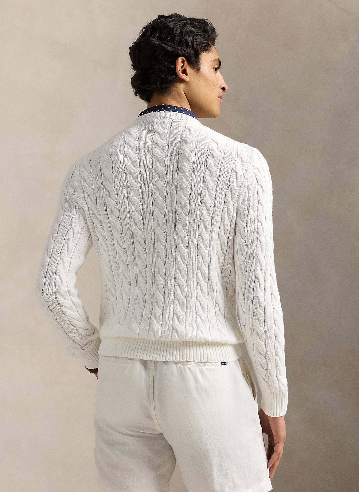 Pull col rond regular-fit en coton POLO RALPH LAUREN Blanc