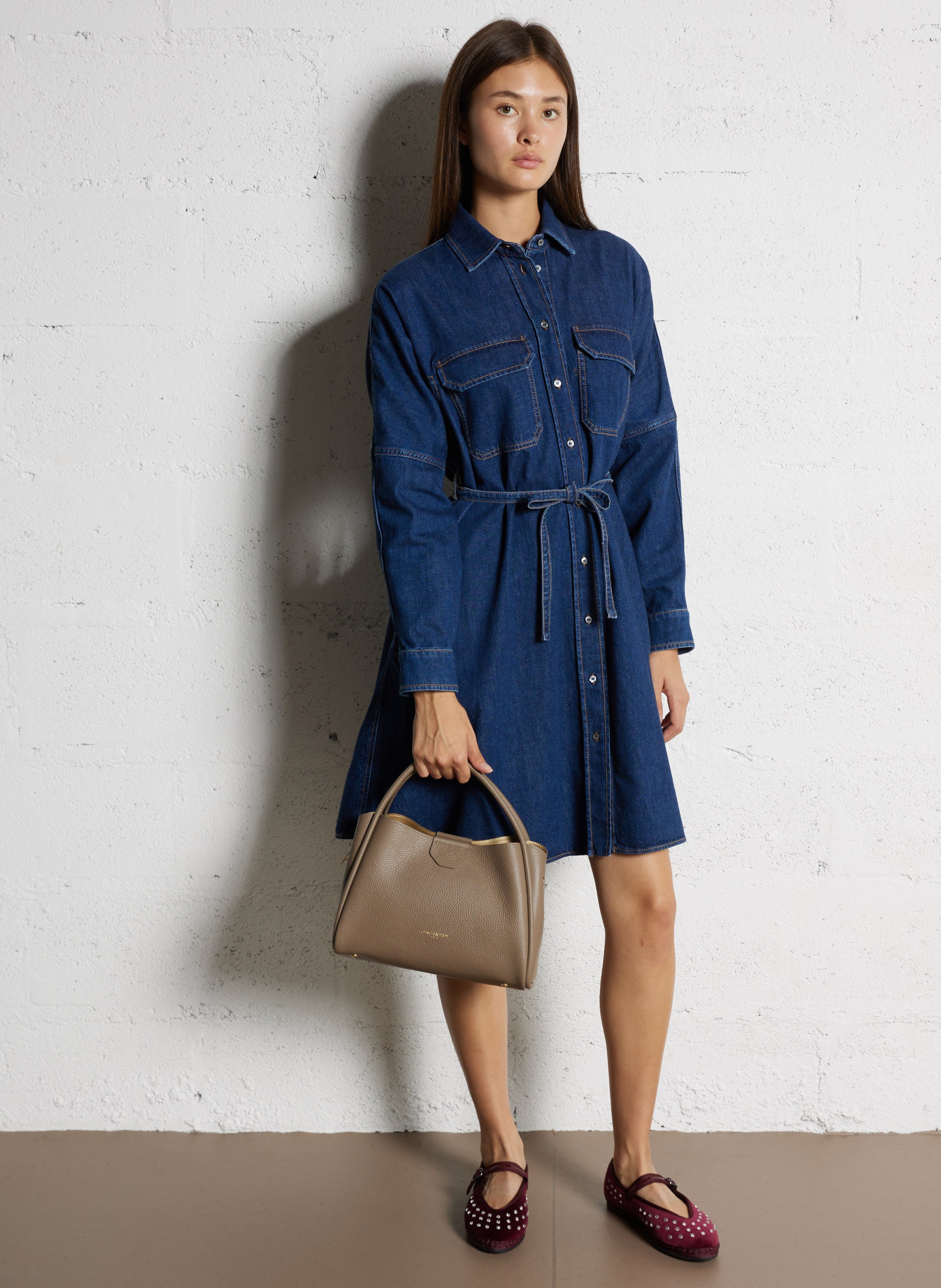 A-line leather skirt LANCASTER PARIS Beige