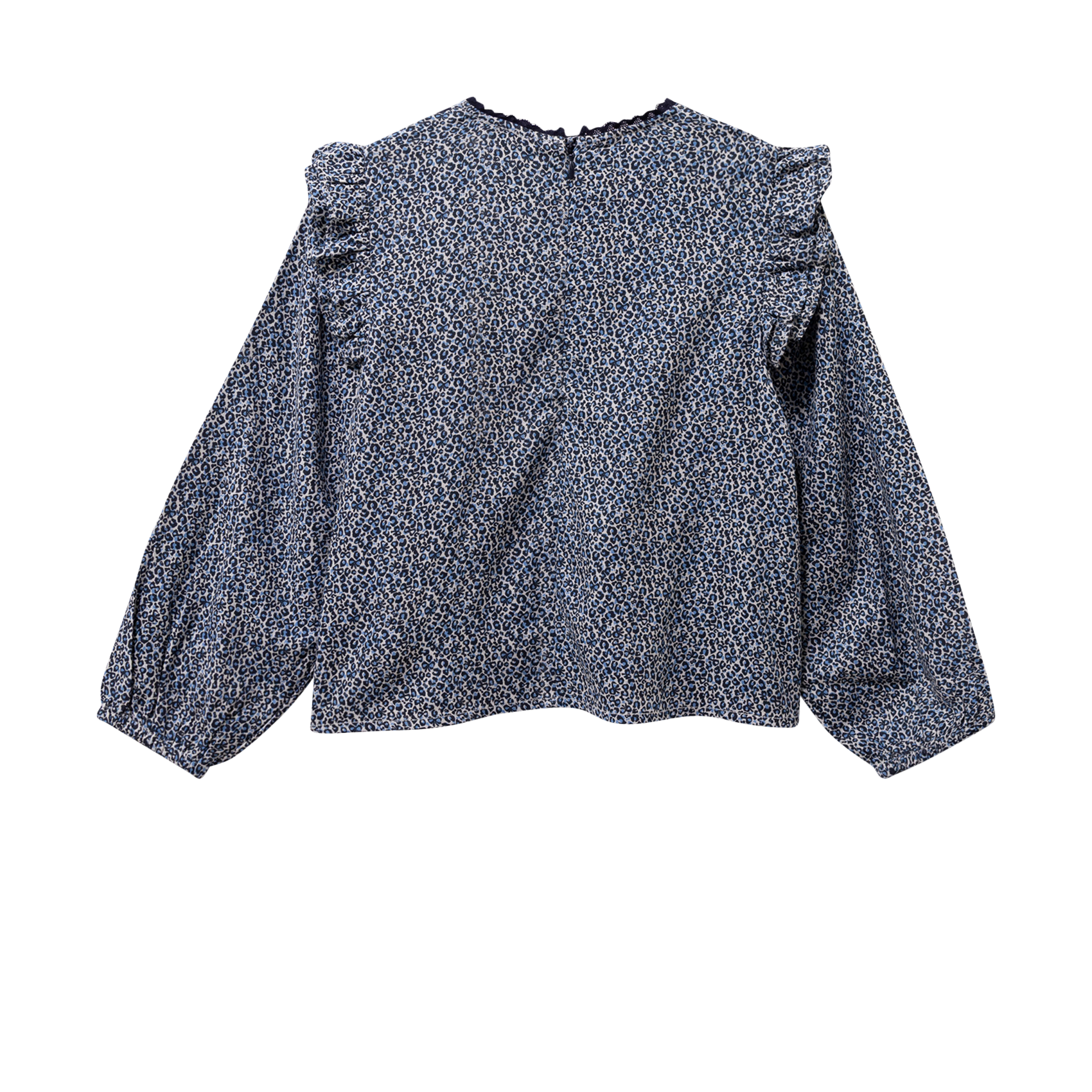 Gedrukte rechte katoenen blouse IKKS JUNIOR Blauw