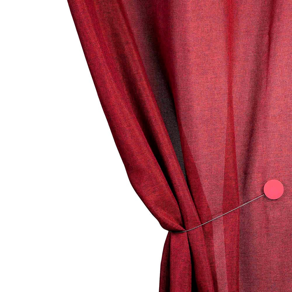 Curtain with gathered ribbon trim MADURA Red