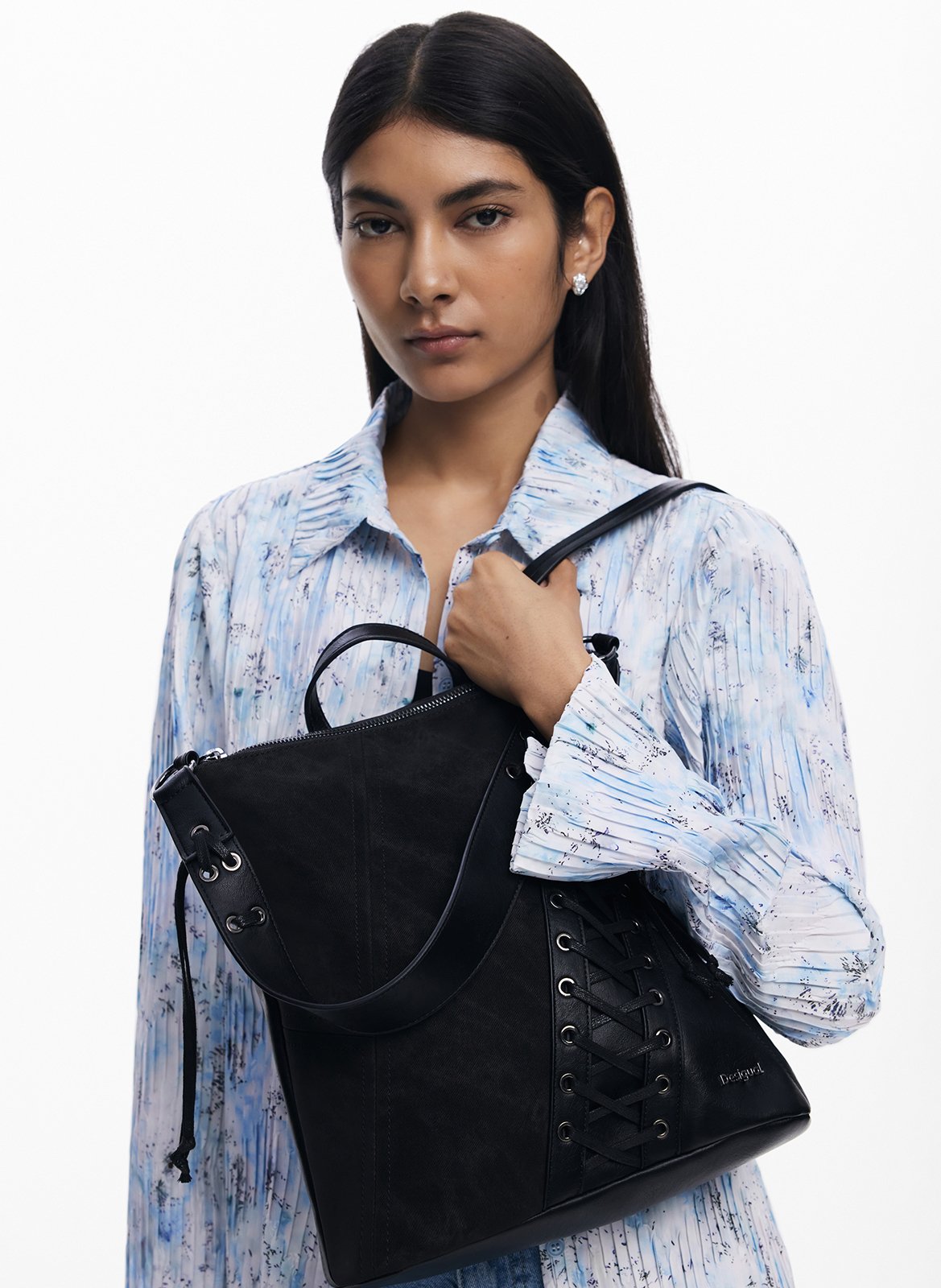 Sac à dos tressé effet cuir DESIGUAL Noir