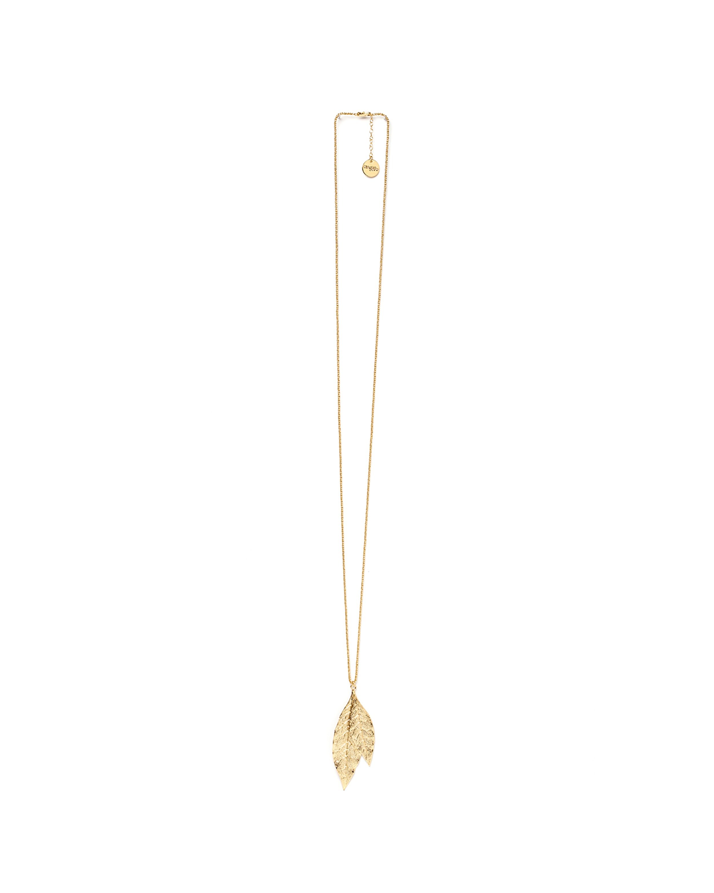 Gold-plated leaf long necklace MONSIEUR SIMONE Golden