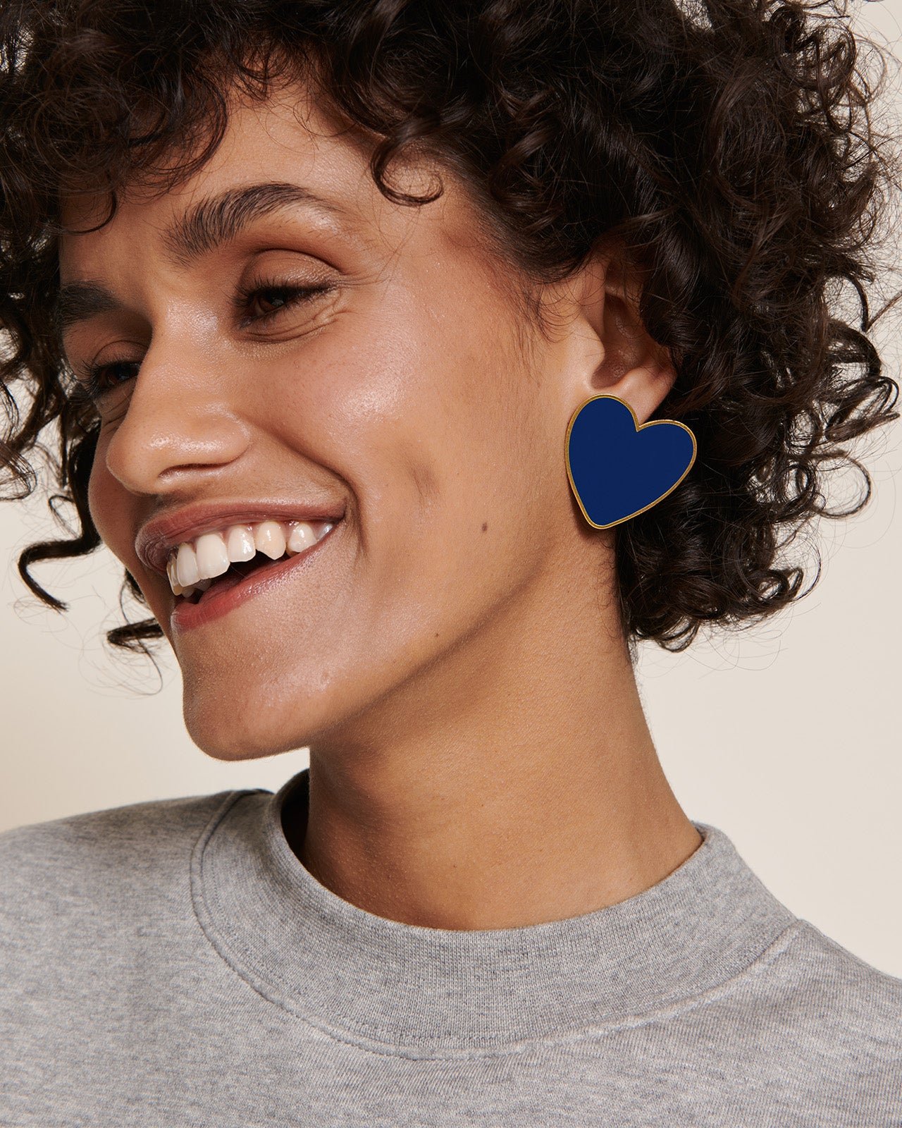 The very large heart earrings EMOI EMOI Blue