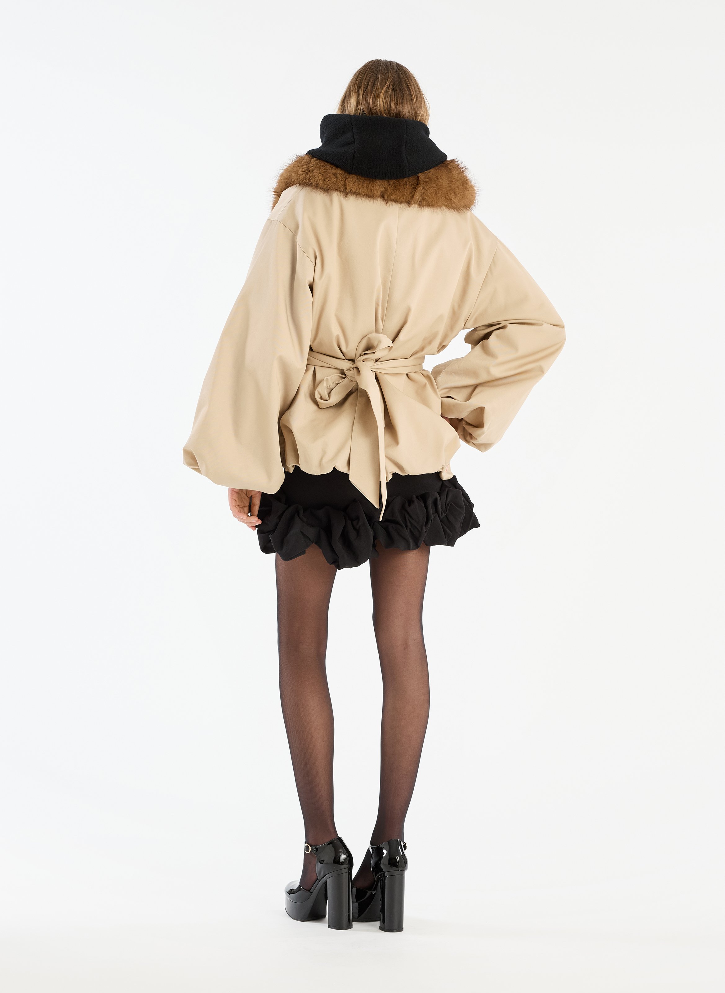 Veste oversize en fibres recyclées mélangées ROTATE Beige