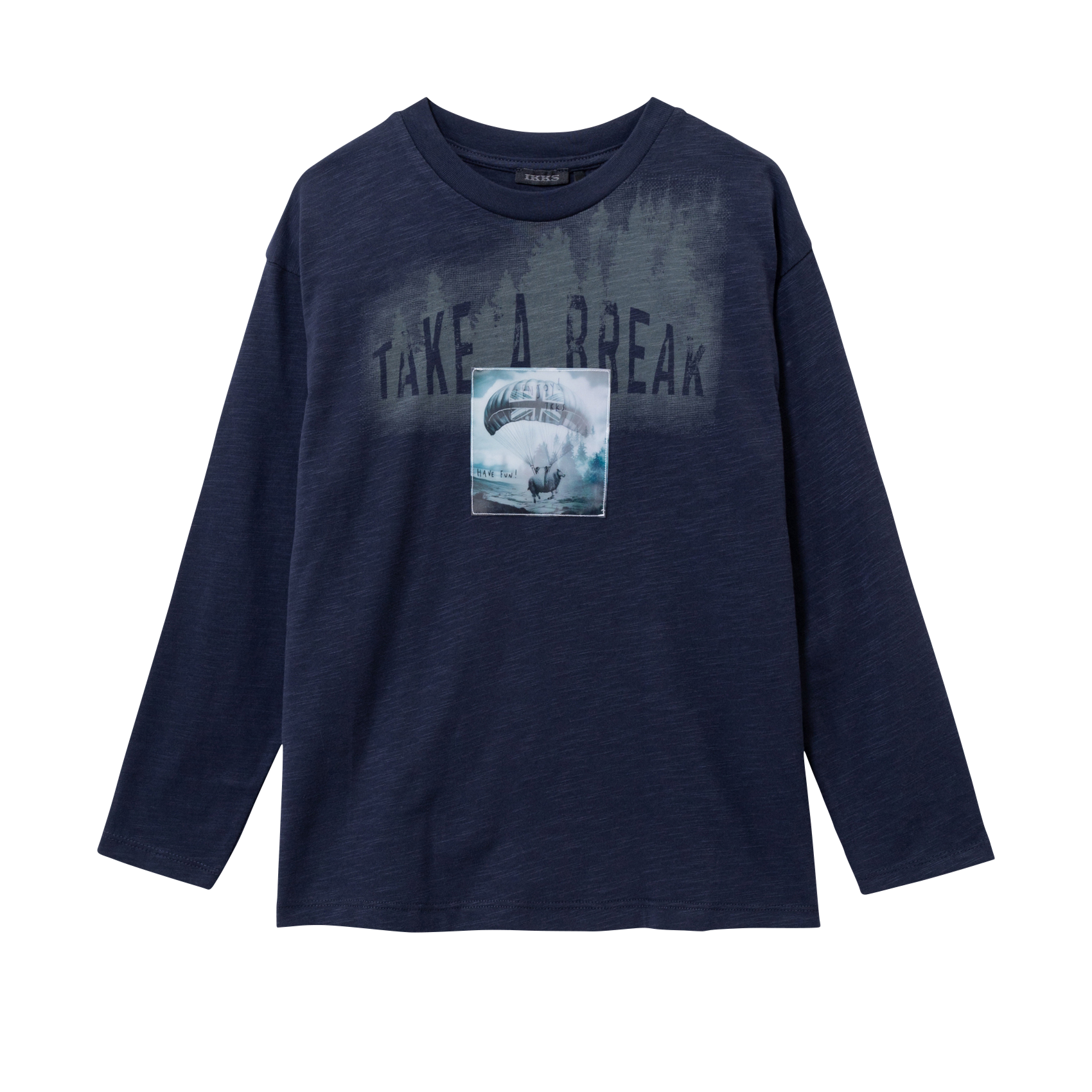 Tee-shirt col rond en coton IKKS JUNIOR Bleu