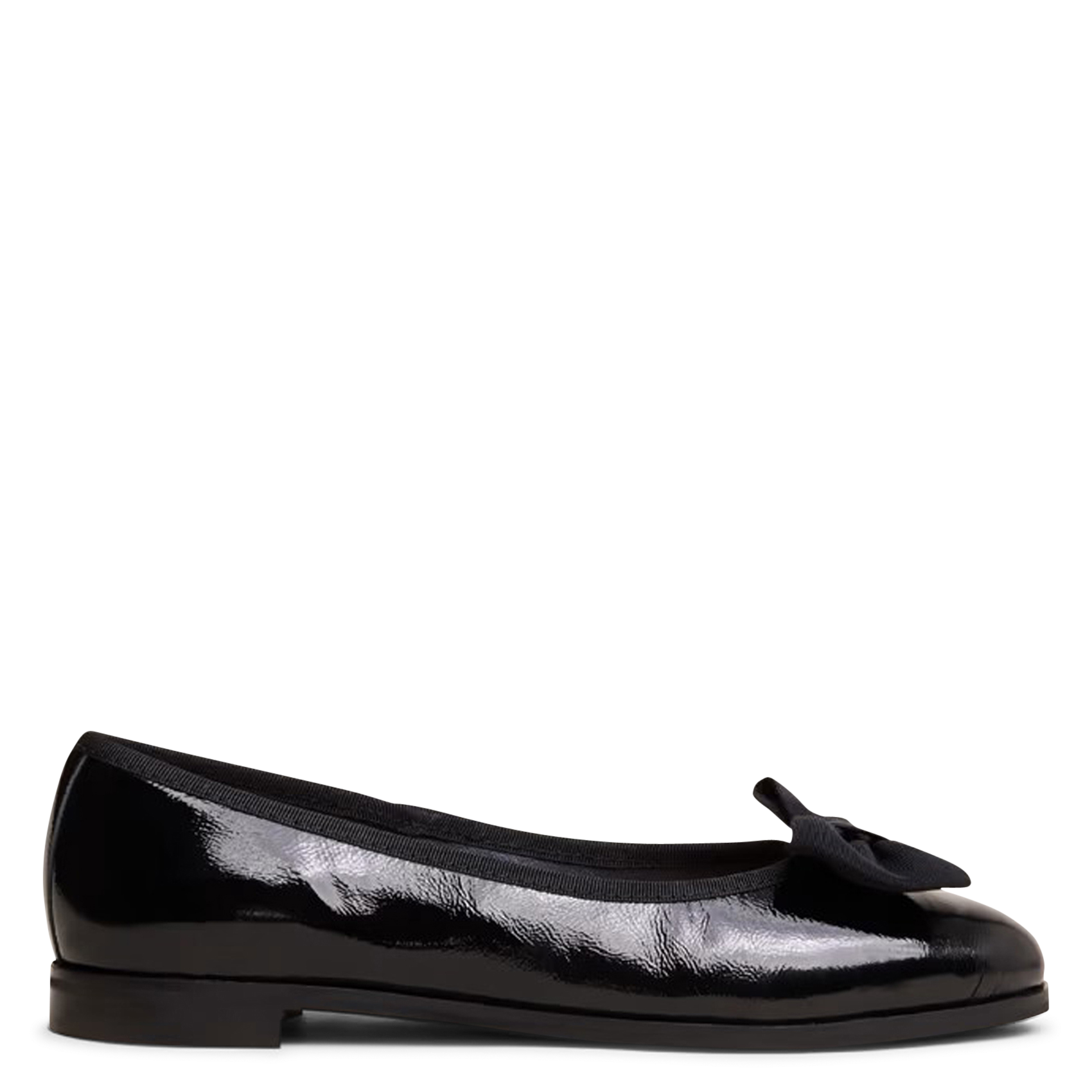 Ballerines à noeuds en cuir vernis plissé JONAK Noir