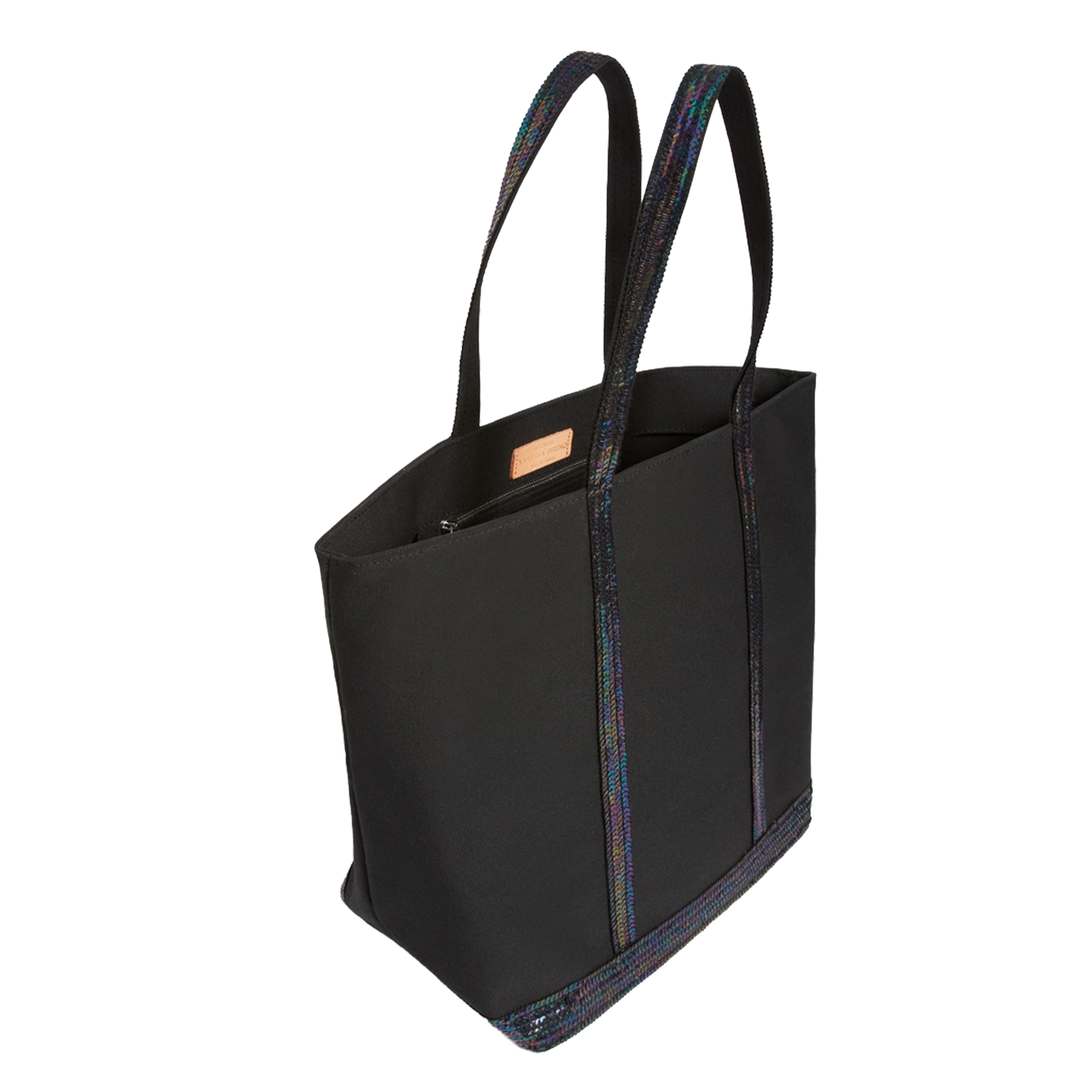 Cabas L à sequins en toile de coton  VANESSA BRUNO Noir