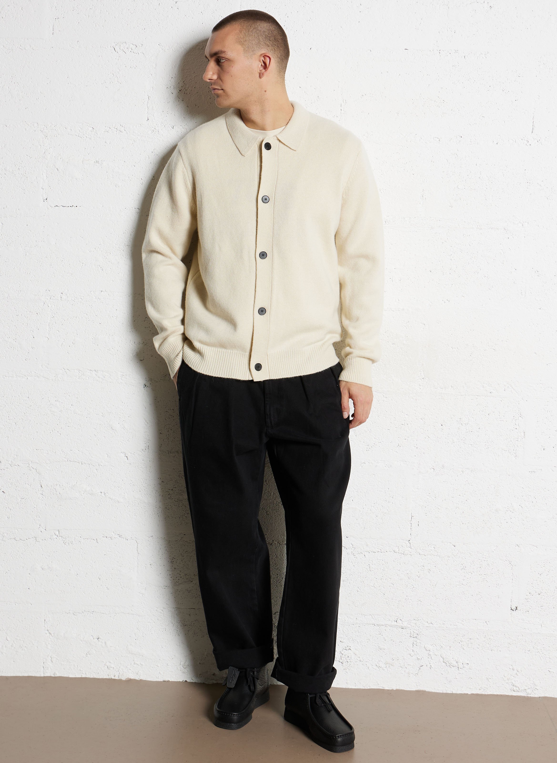 Buttoned wool blend plain vest MINIMUM Beige