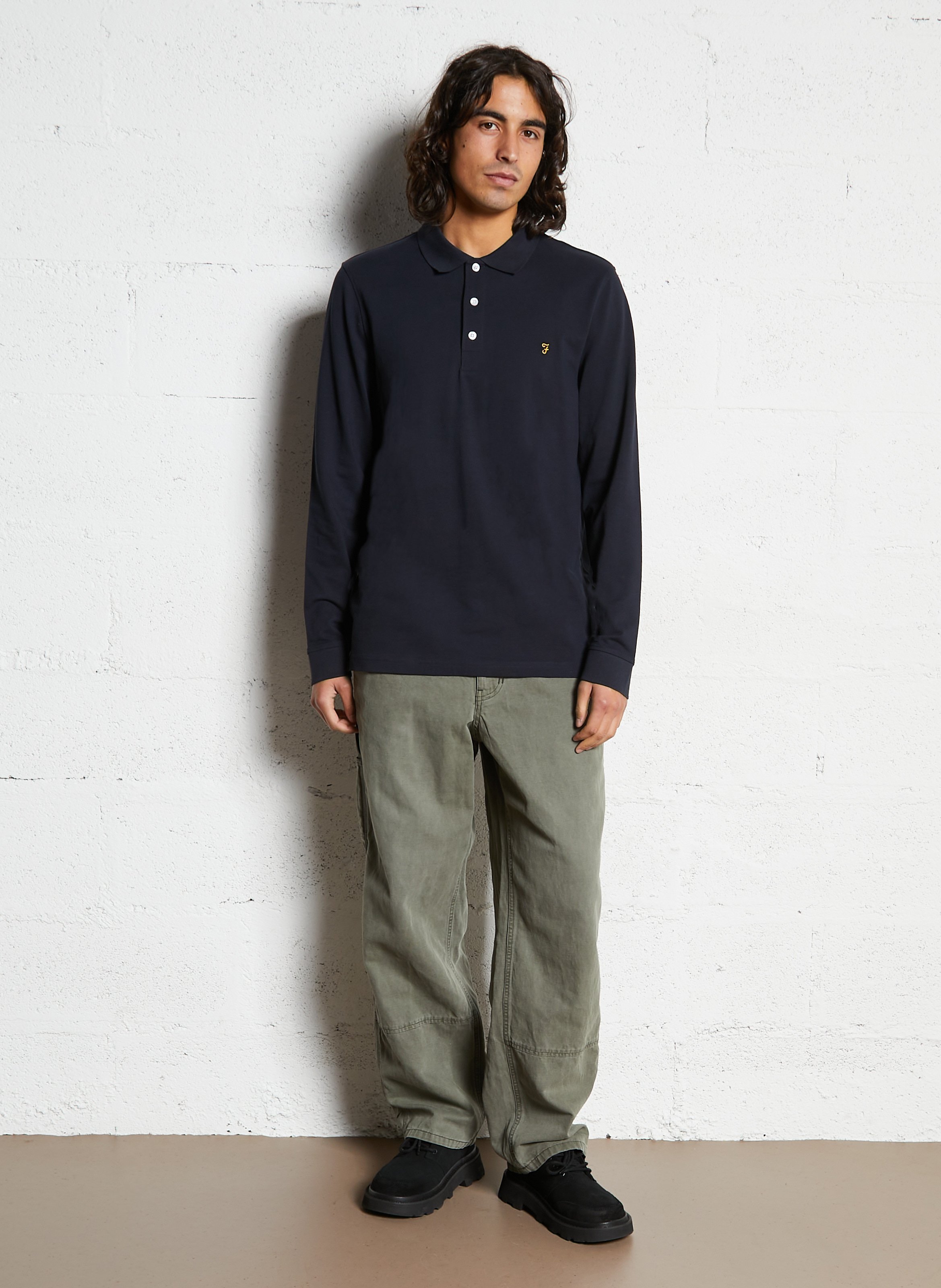 Polo regular-fit en coton bio FARAH Bleu