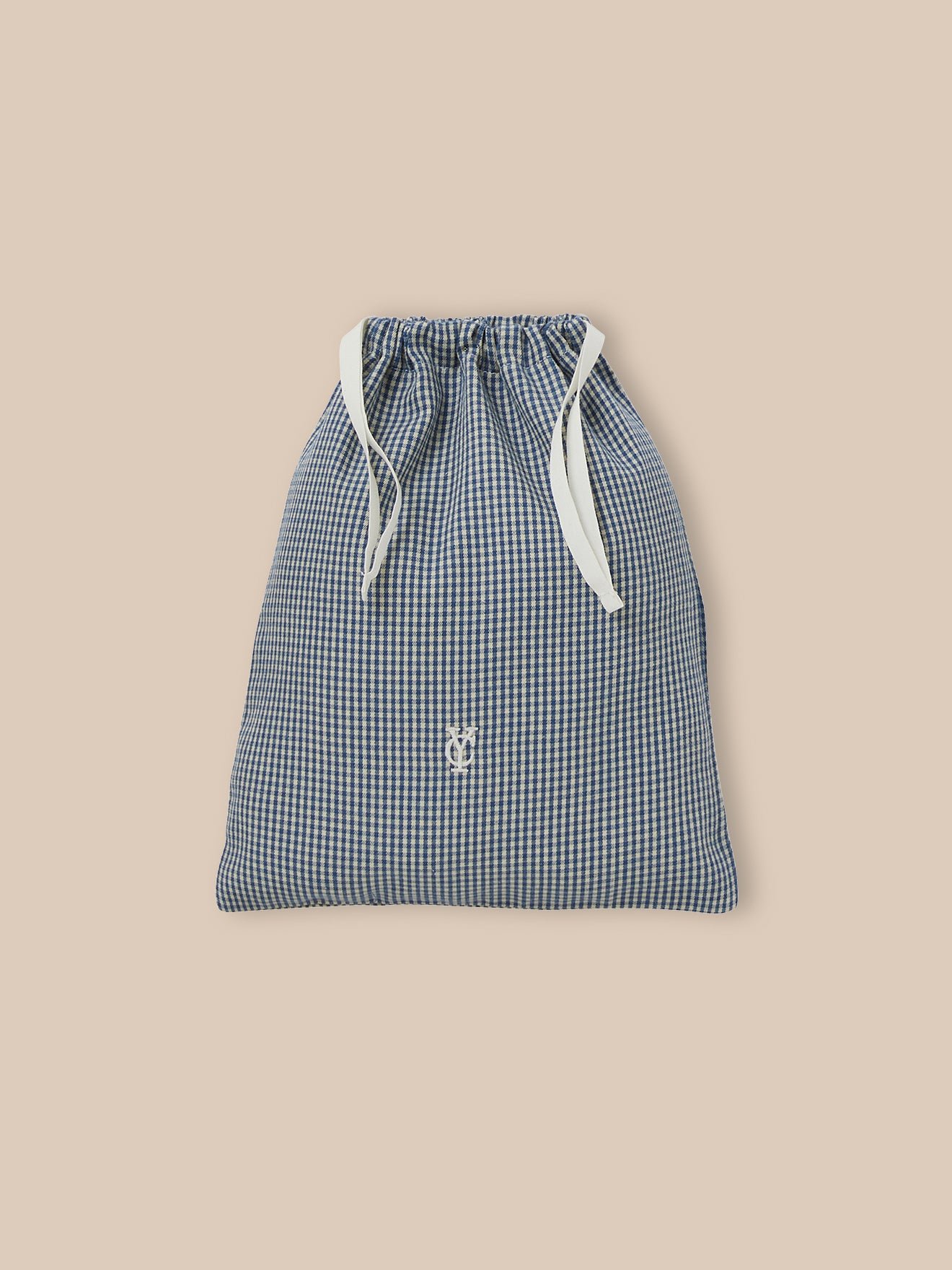 Gingham dual-material Pajamas CYRILLUS Blue