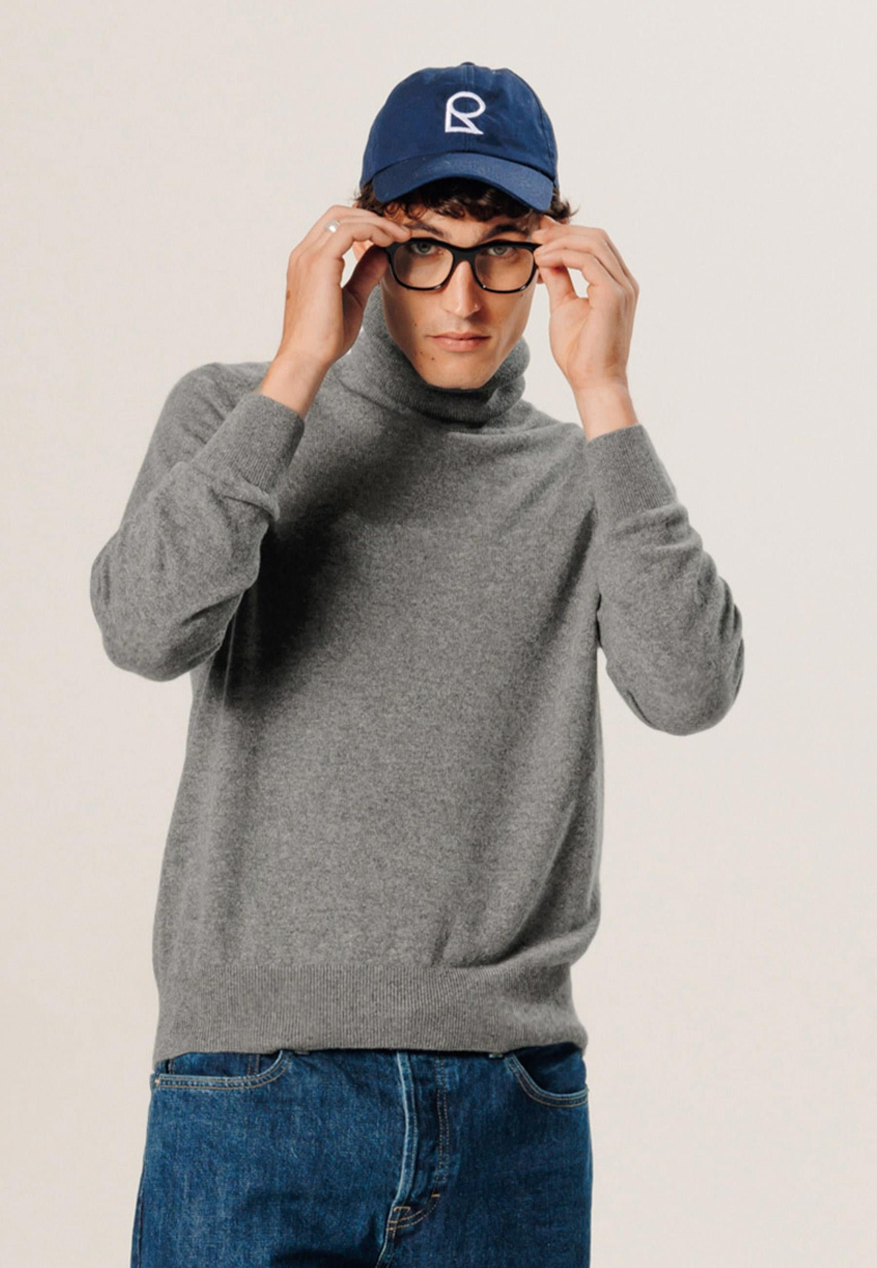 Pull col roulé en cachemire RODIER Gris