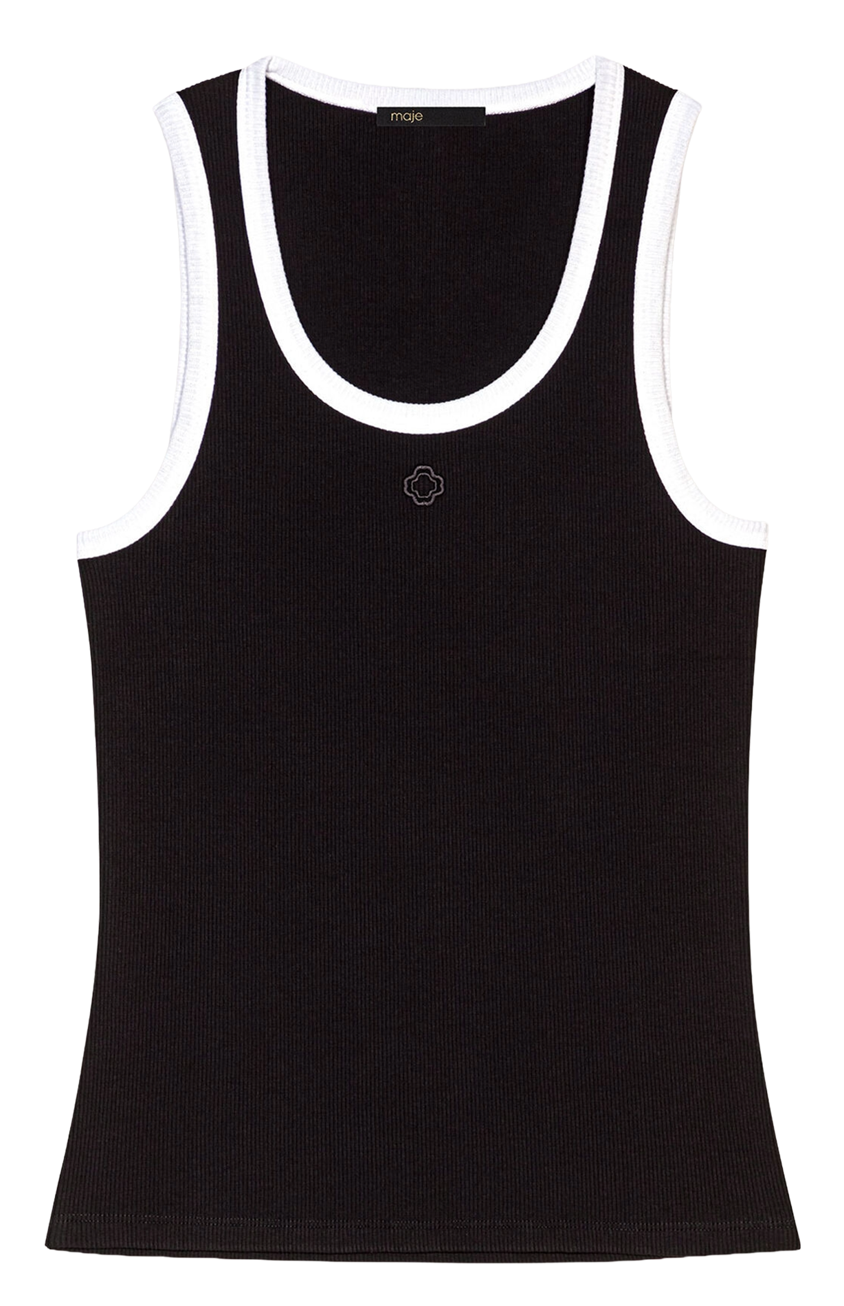 Cotton-blend tank top with round neck MAJE Black