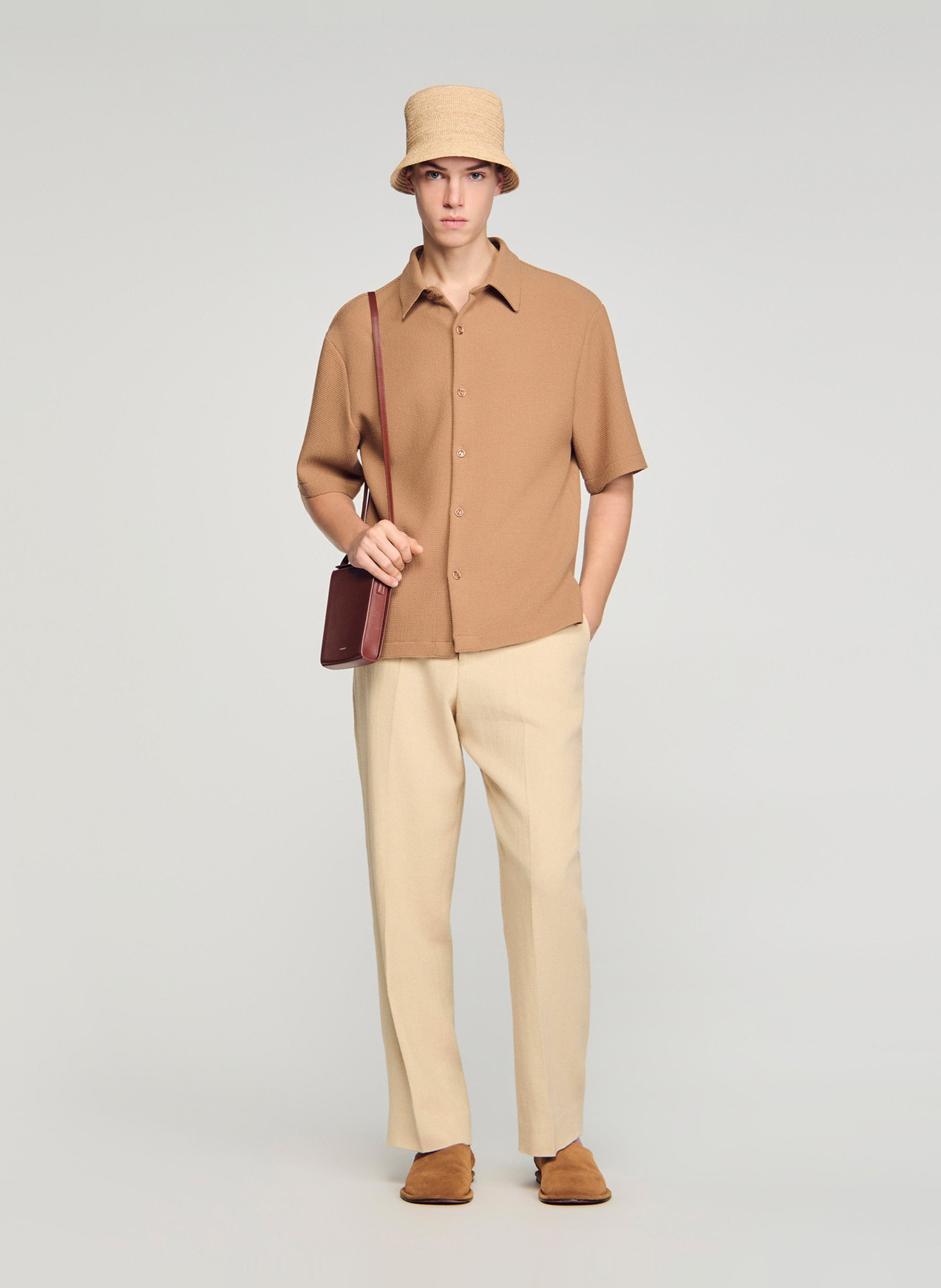 Polo regular-fit SANDRO Marron