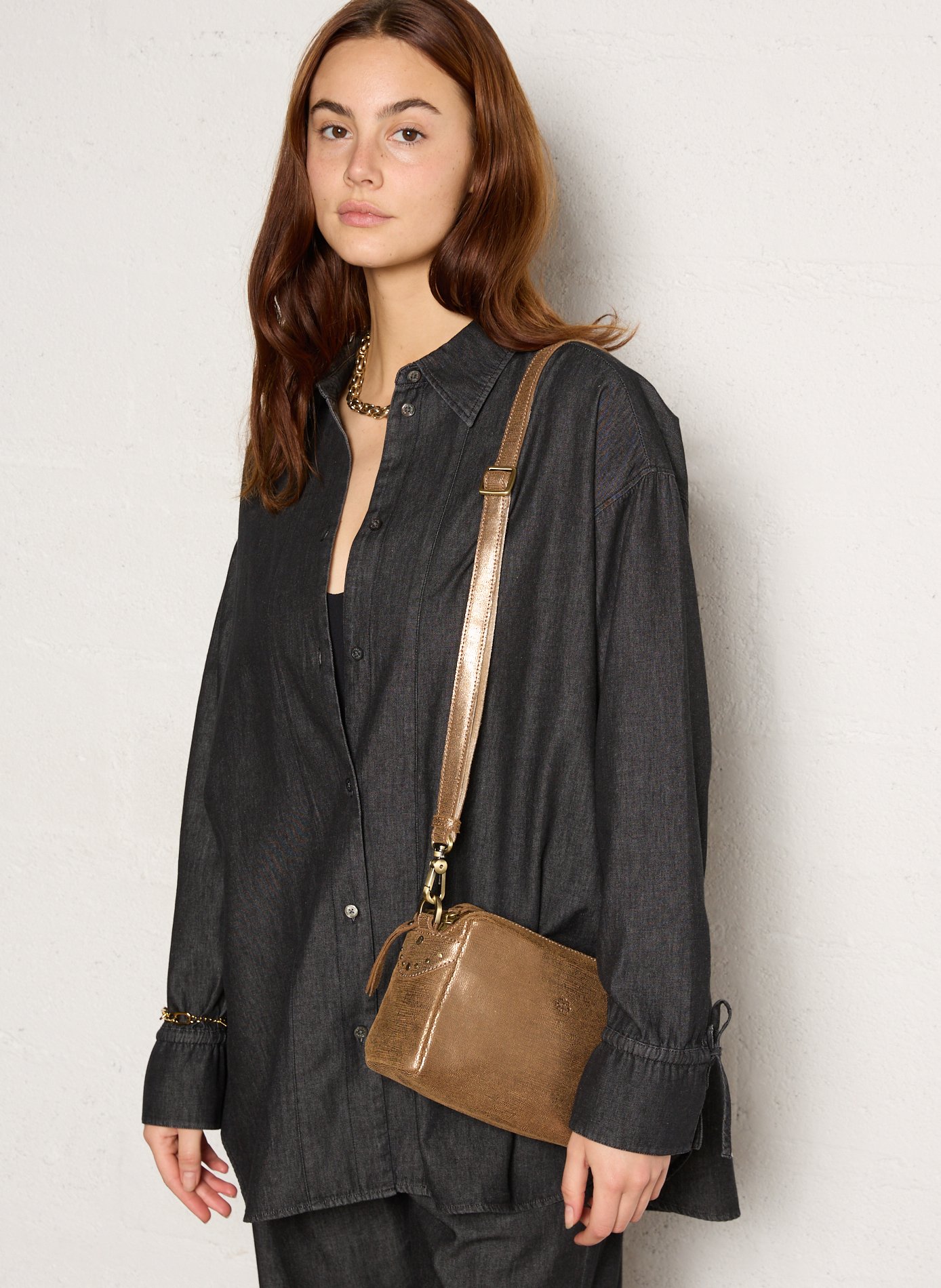 Brieftasche aus Leder MILA LOUISE Braun